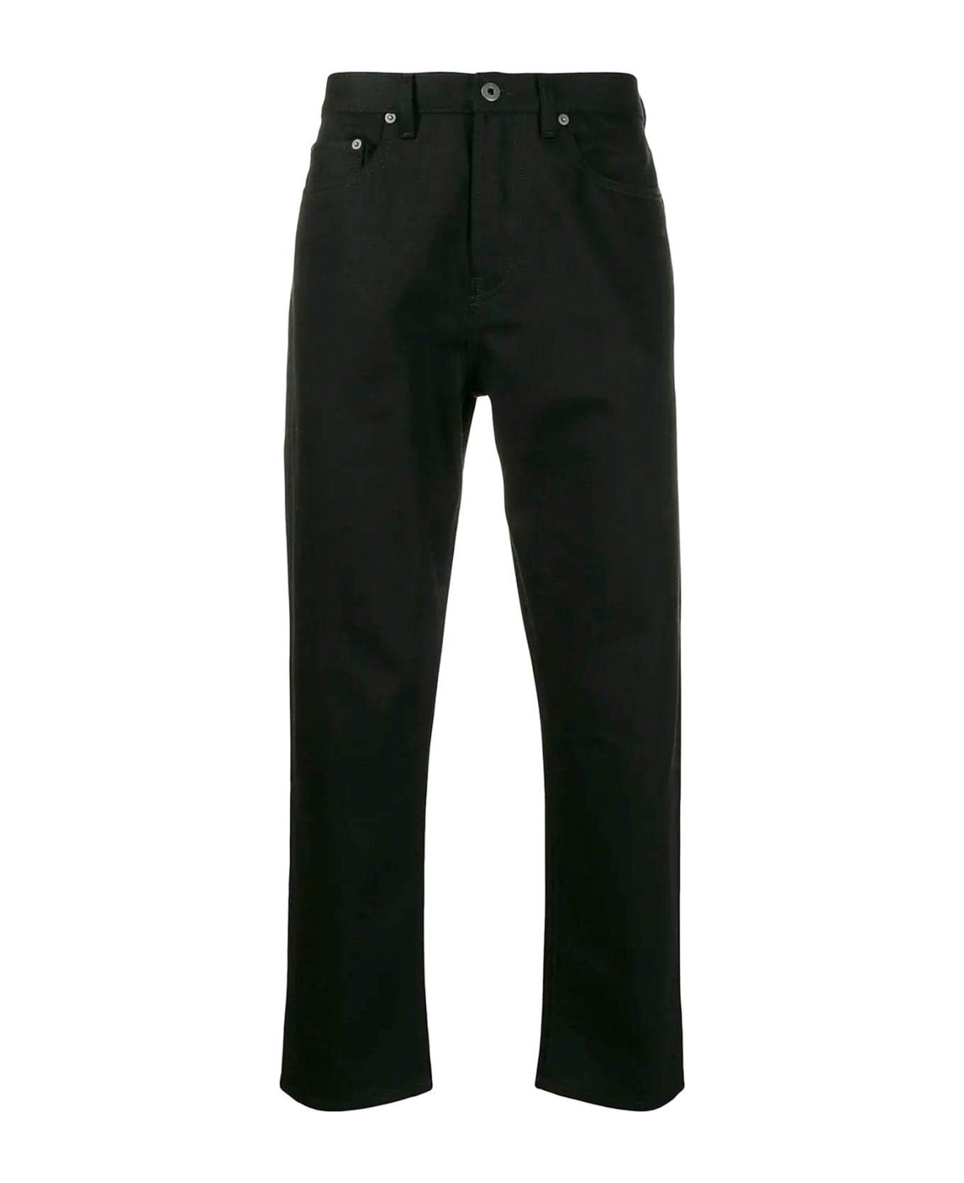 Valentino Cropped Denim Logo Pants - Black