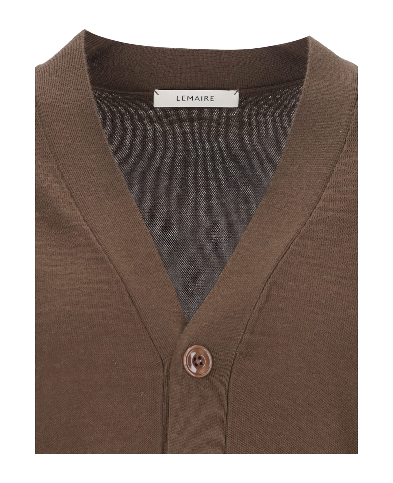 Lemaire Neckline Cardigan - HAZELNUTBROWN