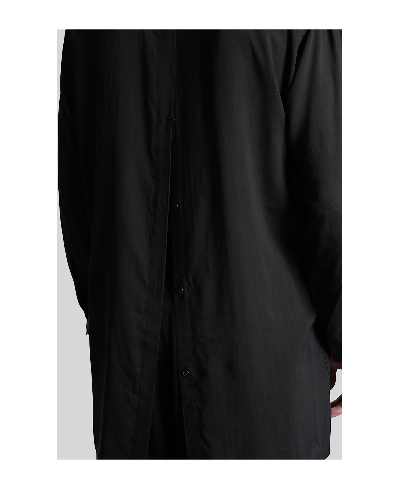 Yohji Yamamoto Shirt In Black Cellulose - black