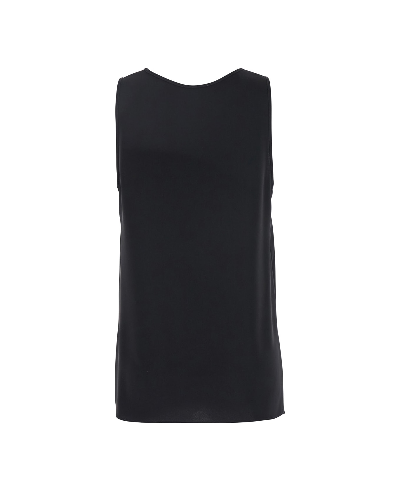 Parosh Black Sleeveless Top With Round Neck In Tech Fabric Woman - Black