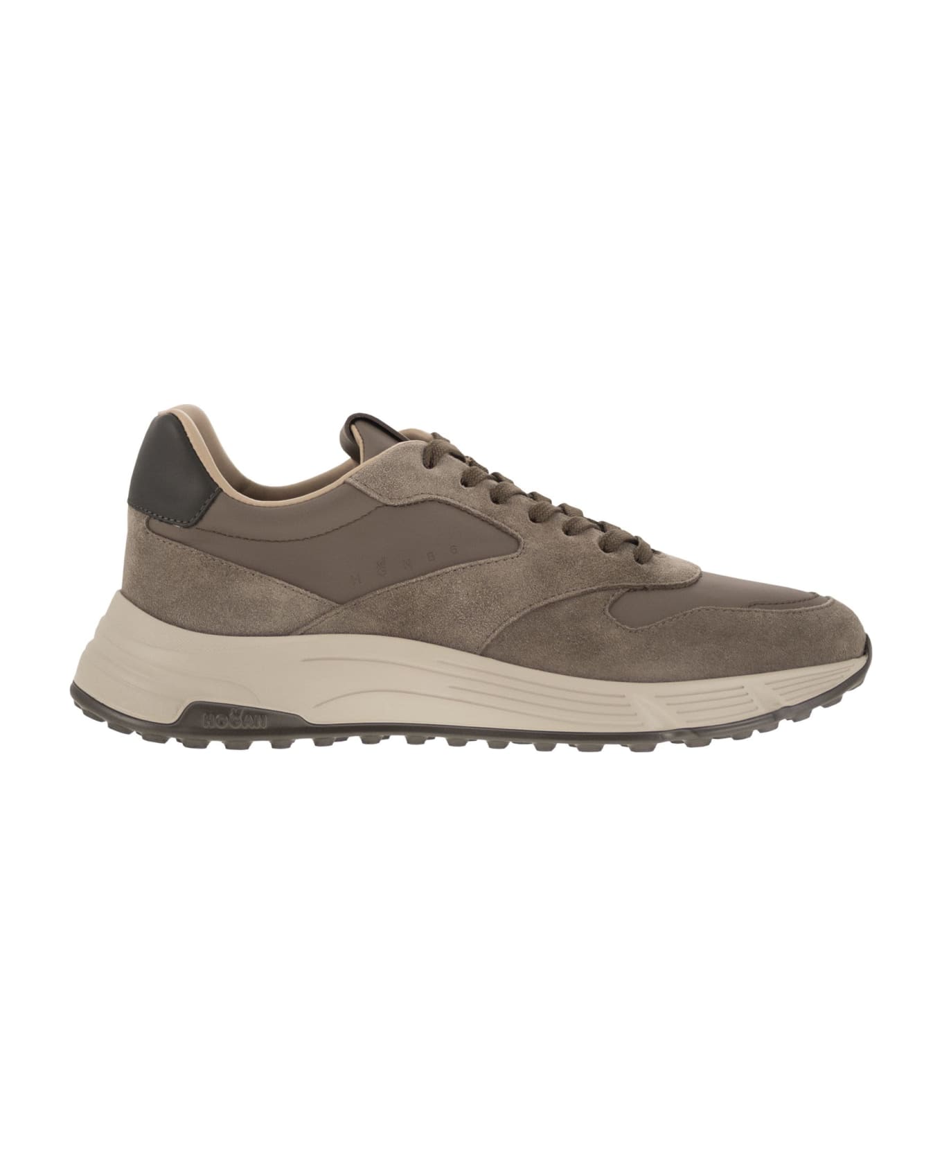 Hogan Hyperlight Trainers In Suede And Fabric - Turtledove