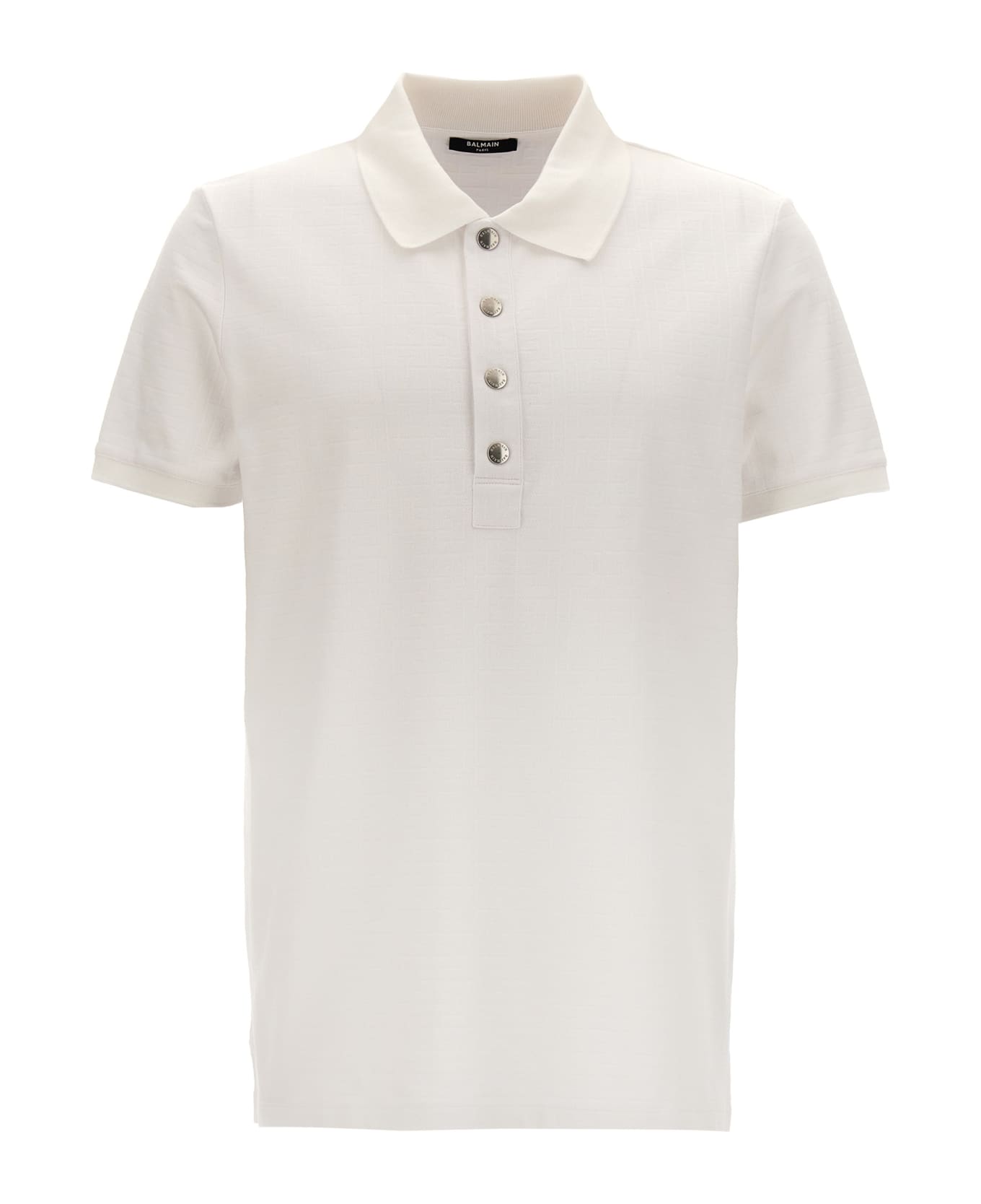 Balmain 
monogram
 Polo Shirt - White