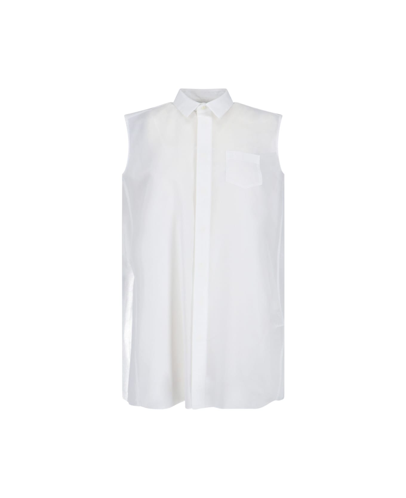 Sacai Mini Shirt Dress - White ワンピース＆ドレス