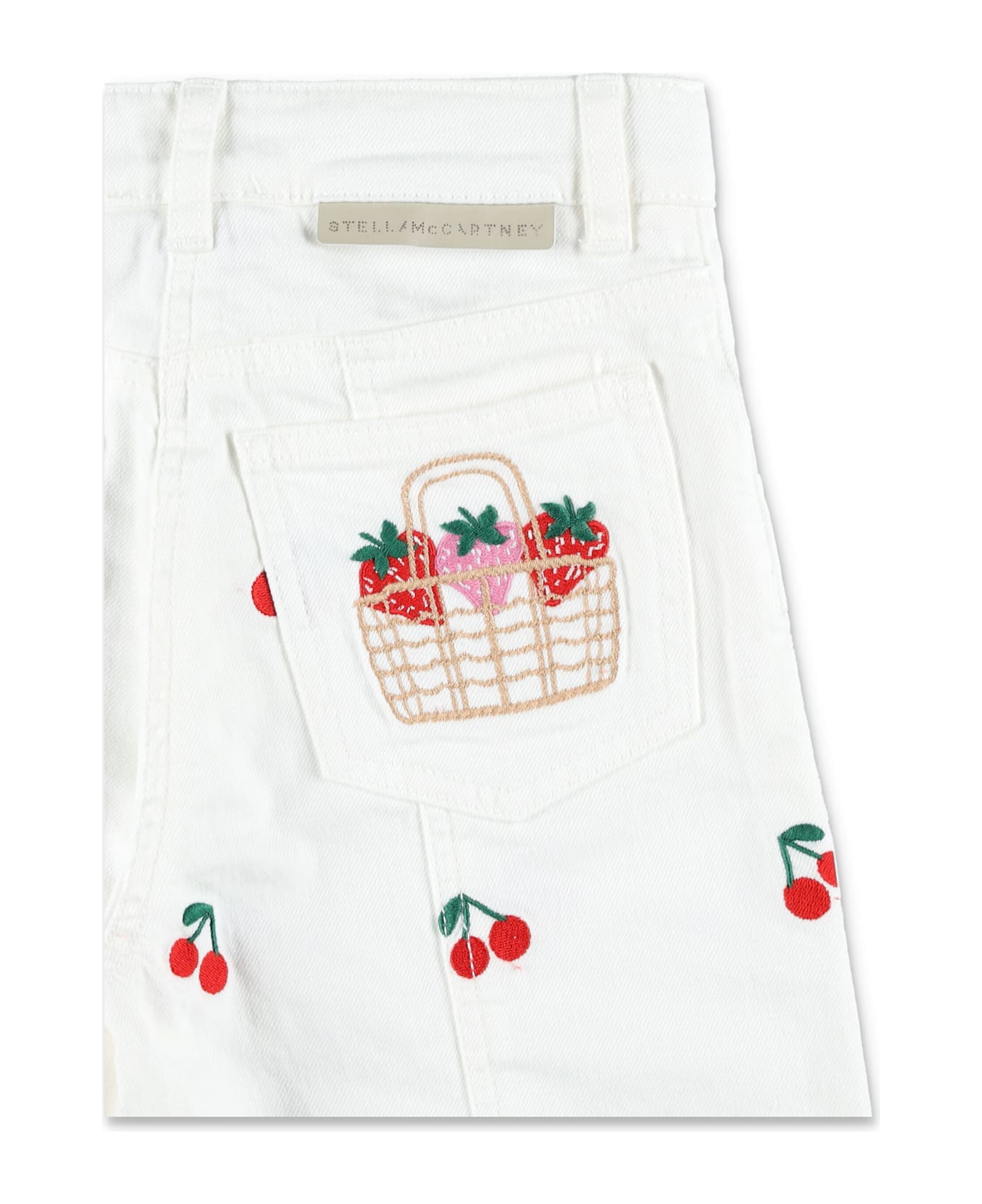 Stella McCartney Kids Kid - Cherry Embroidered Jeans - WHITE
