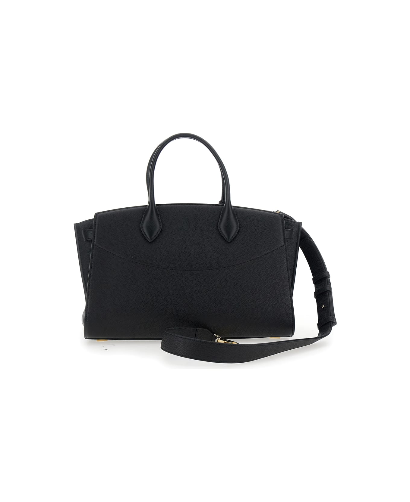 Ferragamo St Soft L Nw Top Handle Measurement 36,0x16,5x24,0 - Black