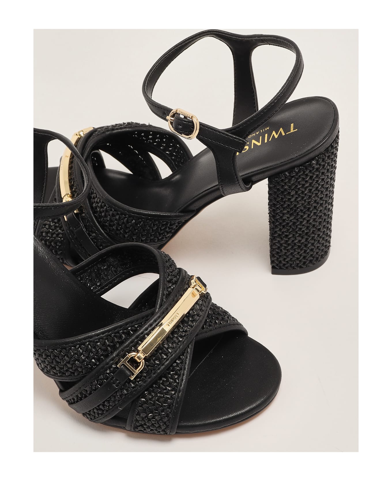 TwinSet Paglia Sandal - NERO