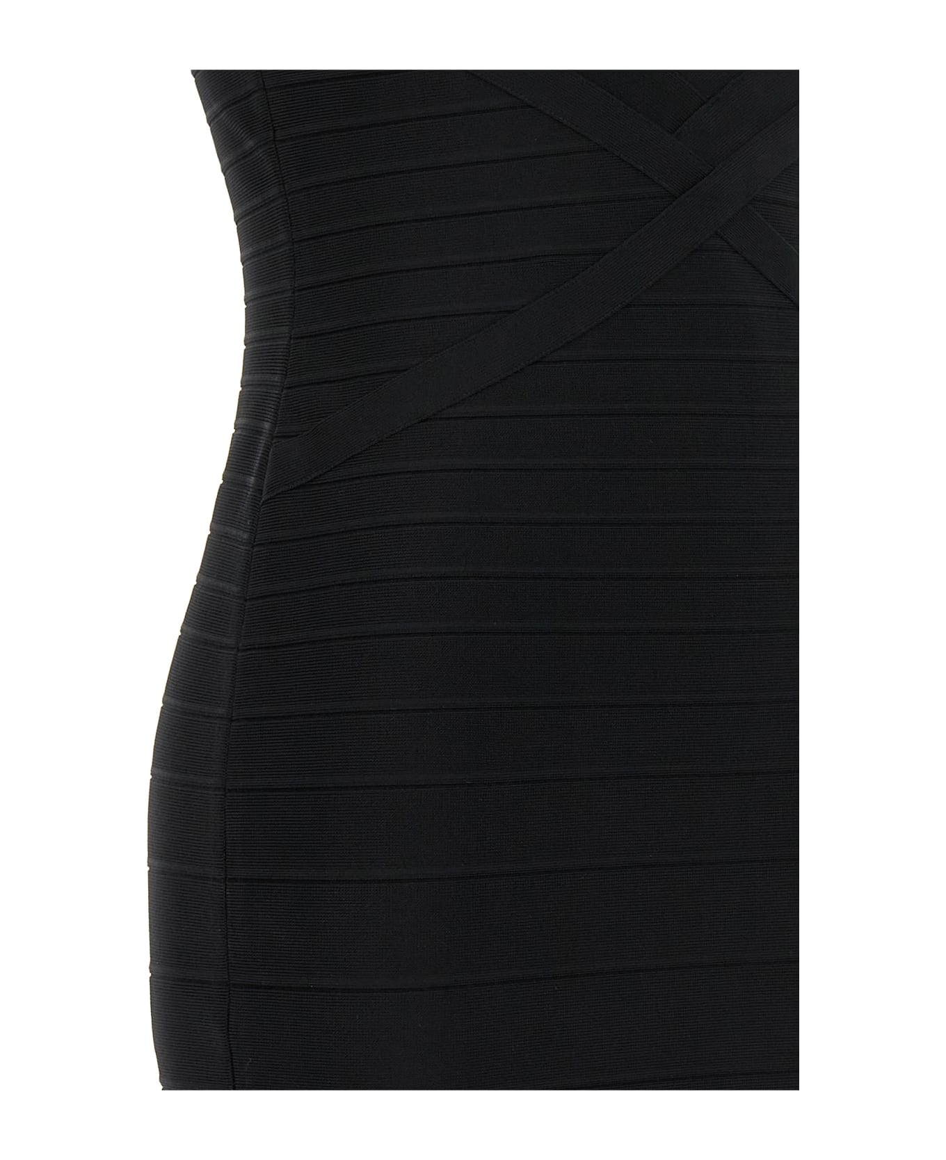 Hervé Léger 'icon Bandage Bustier Mini' Dress - Black  