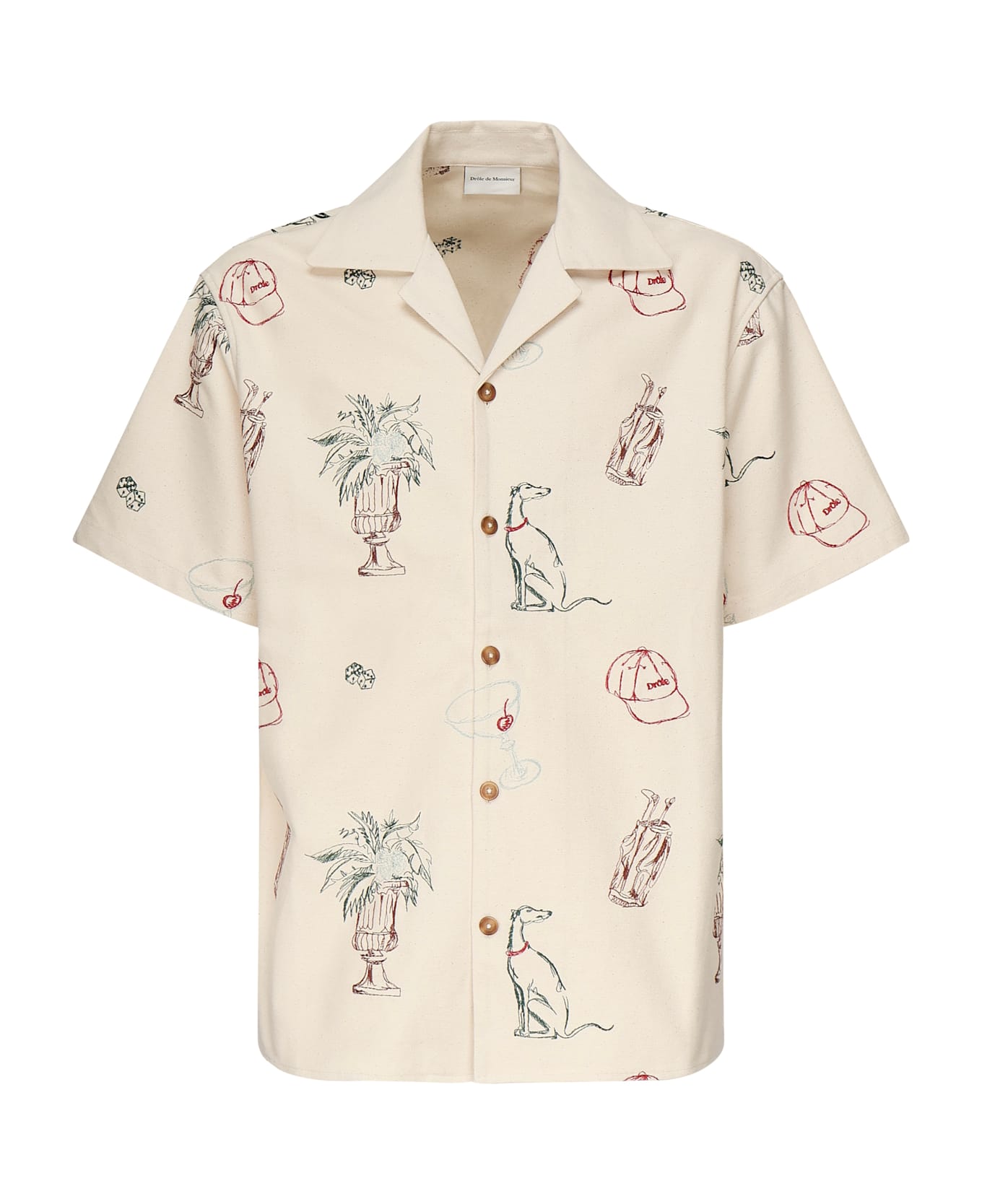 Drôle de Monsieur Brodée Country Club Shirt - Beige
