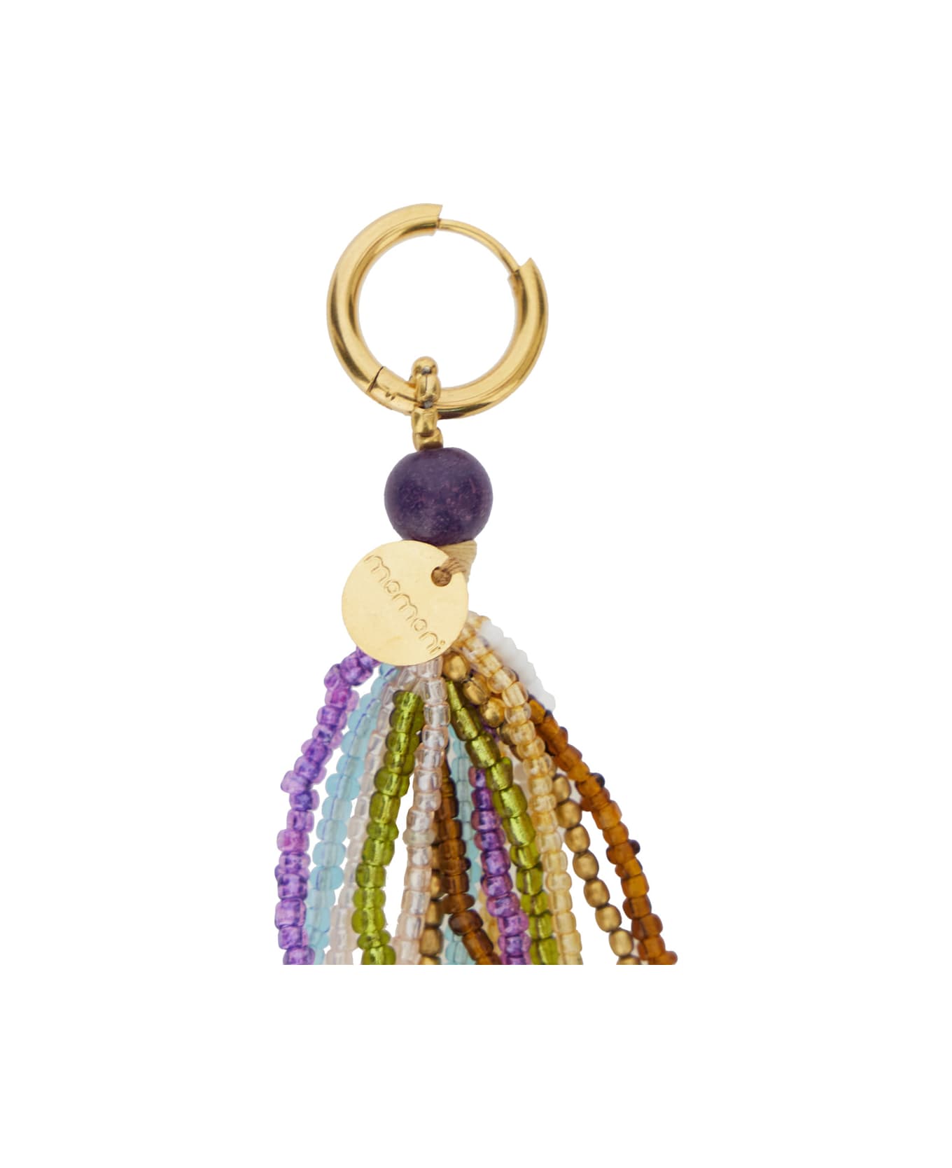 Momonì 
wai
 Multicolor Hoop Earrings With All-over Beads Applied In Glass And Brass Blend Woman - Multicolor