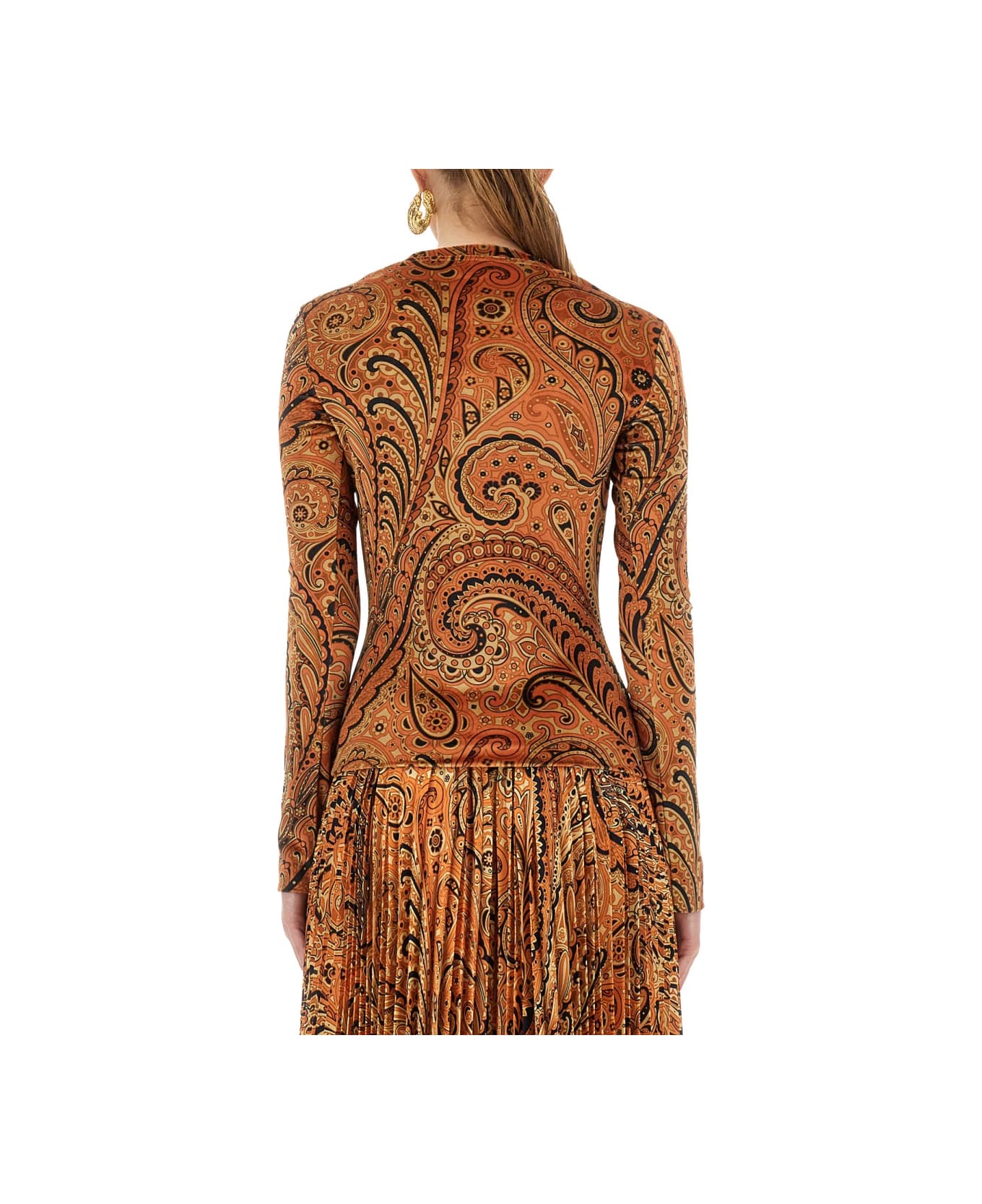 Etro Paisley Print Top - ORANGE