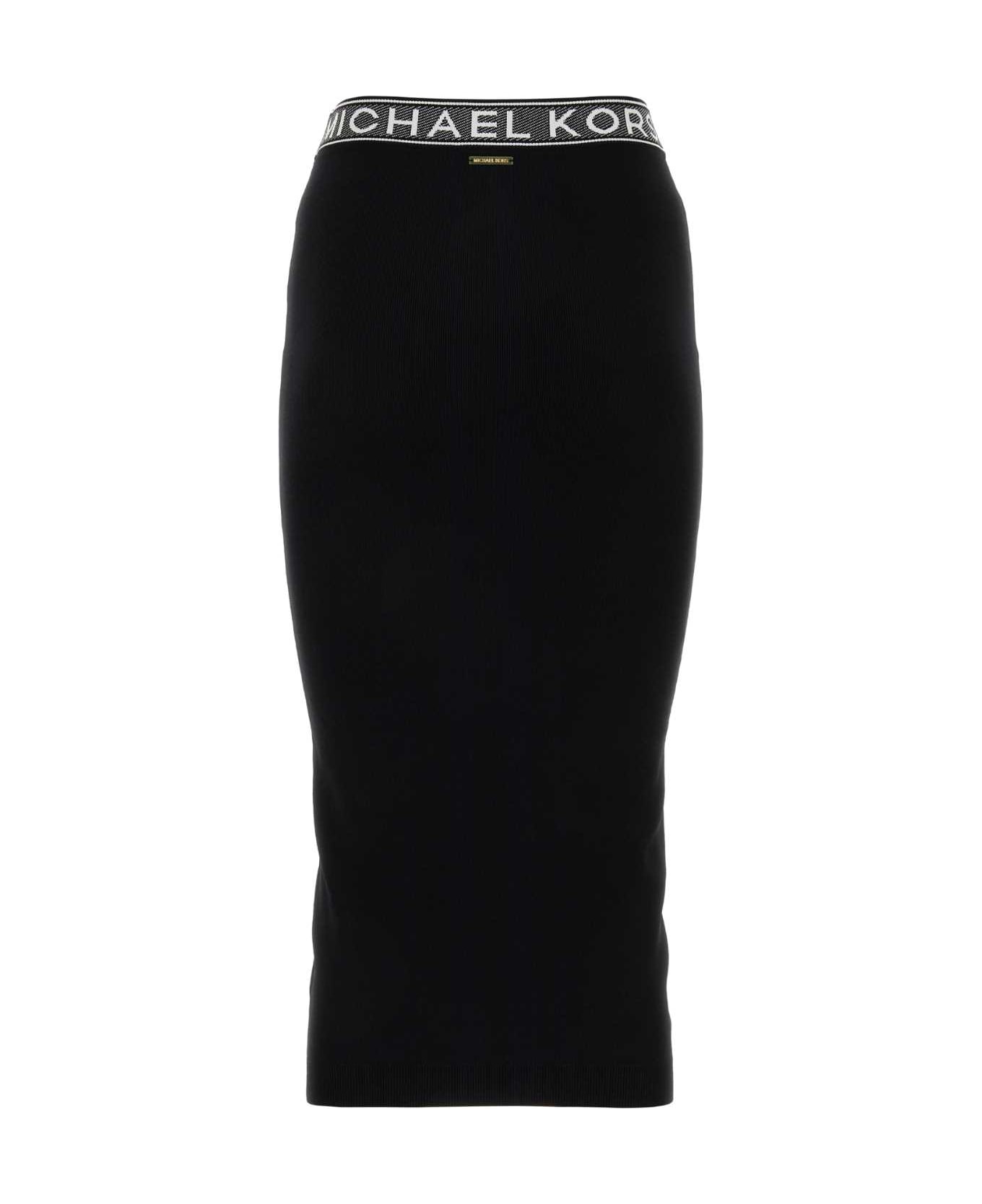 Michael Kors Black Stretch Viscose Blend Skirt - BLACK スカート