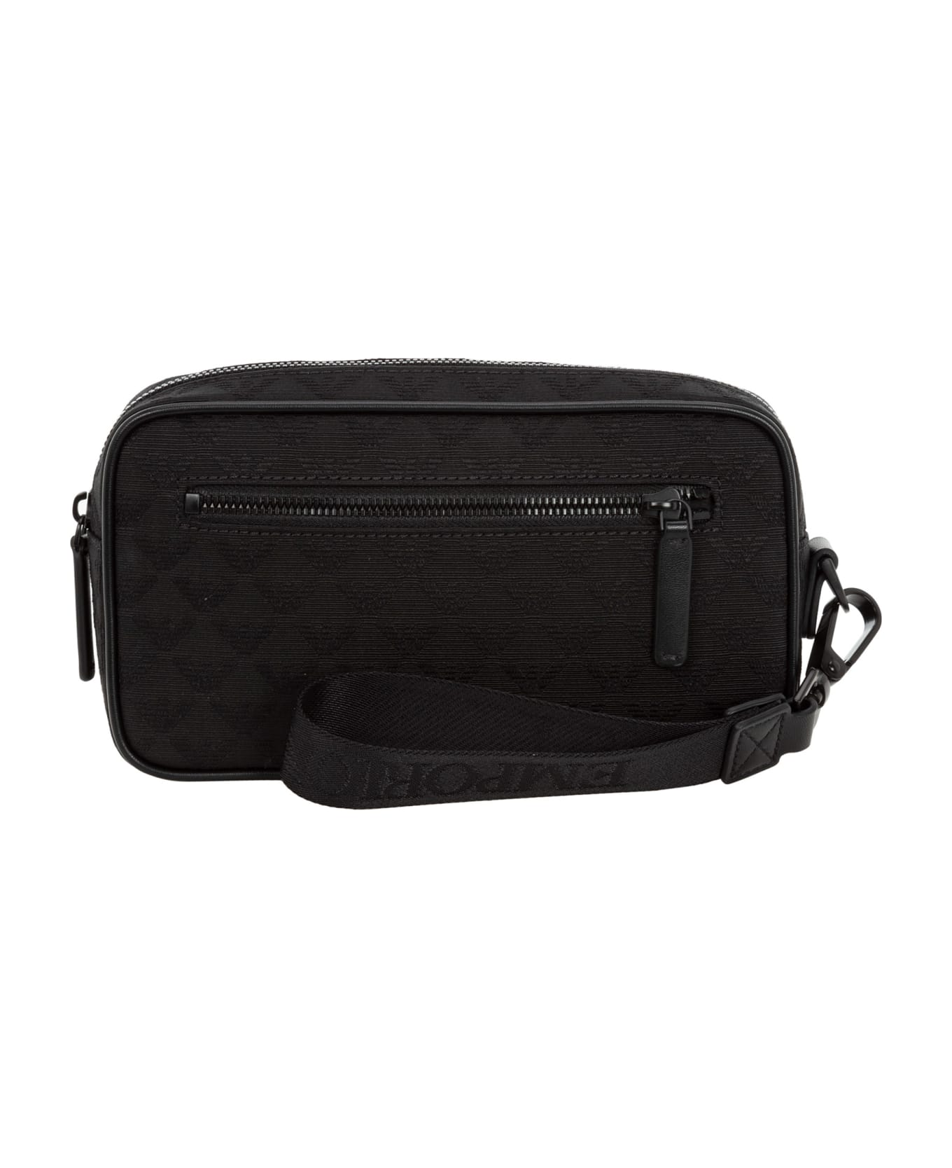 Emporio Armani Wash Bag With Wrist Strap - Black