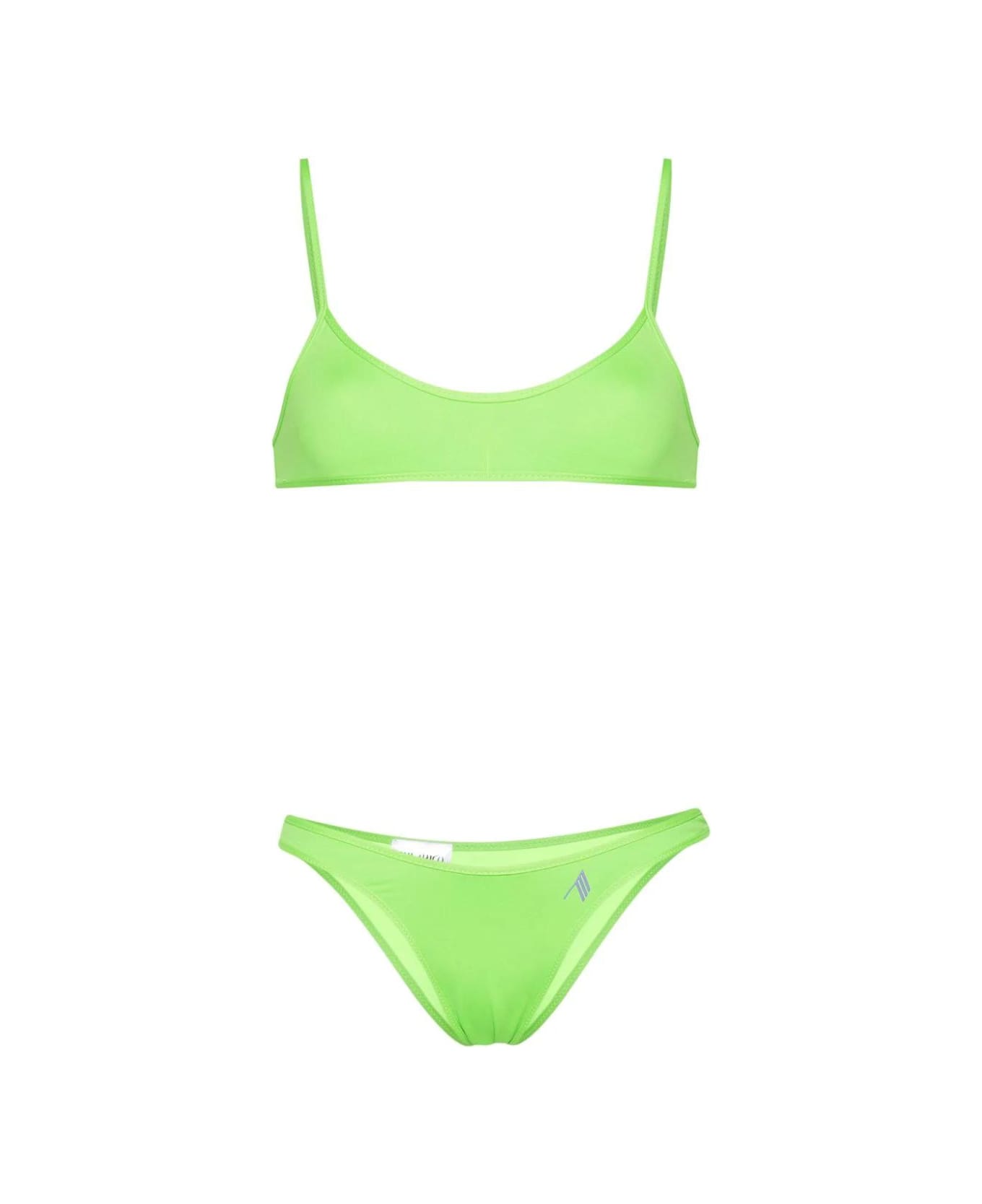 The Attico Rubberised-logo Bikini - Green