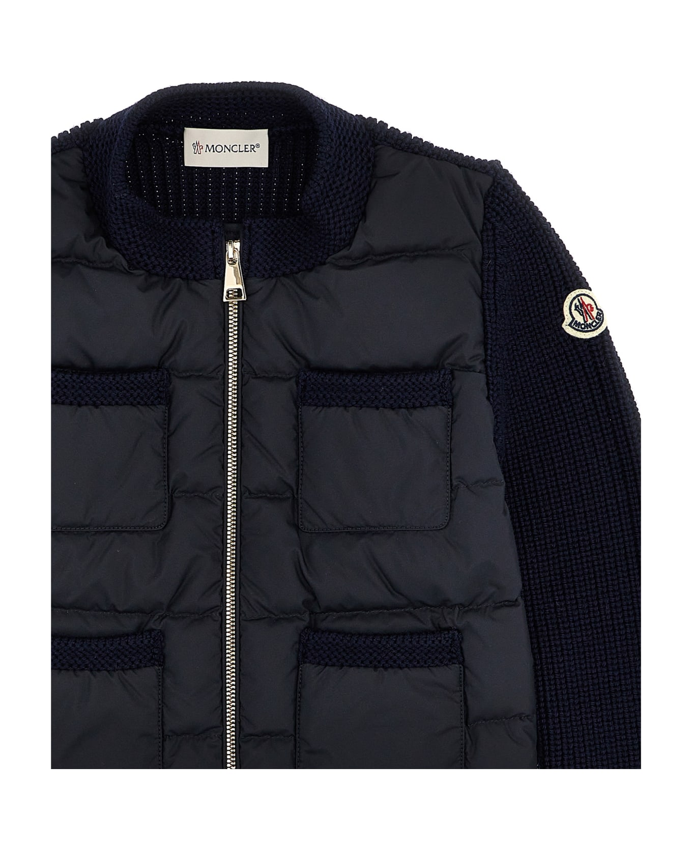 Moncler Two-material Cardigan - Blue