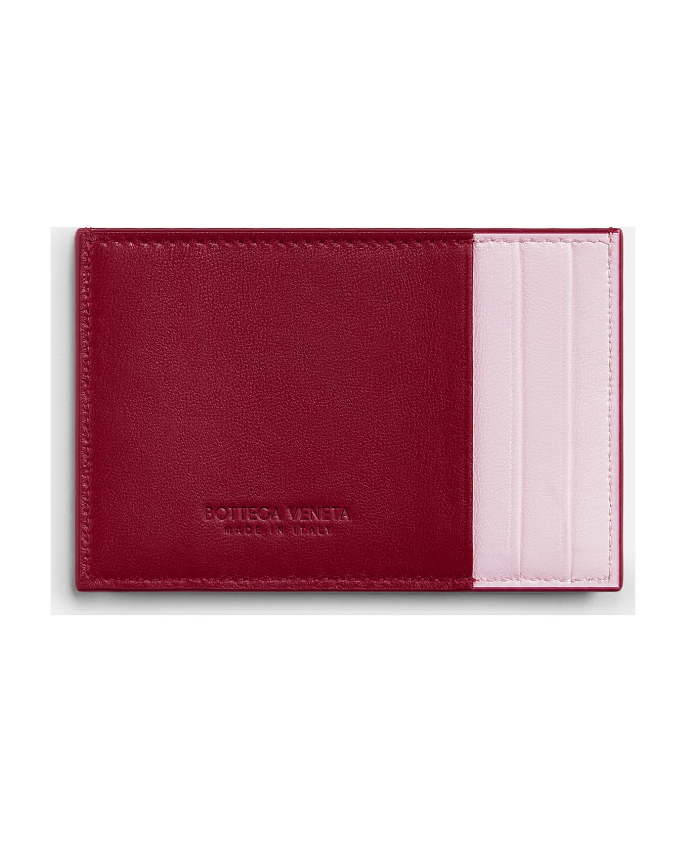 Bottega Veneta Bicolor Leather Cardholder - Red