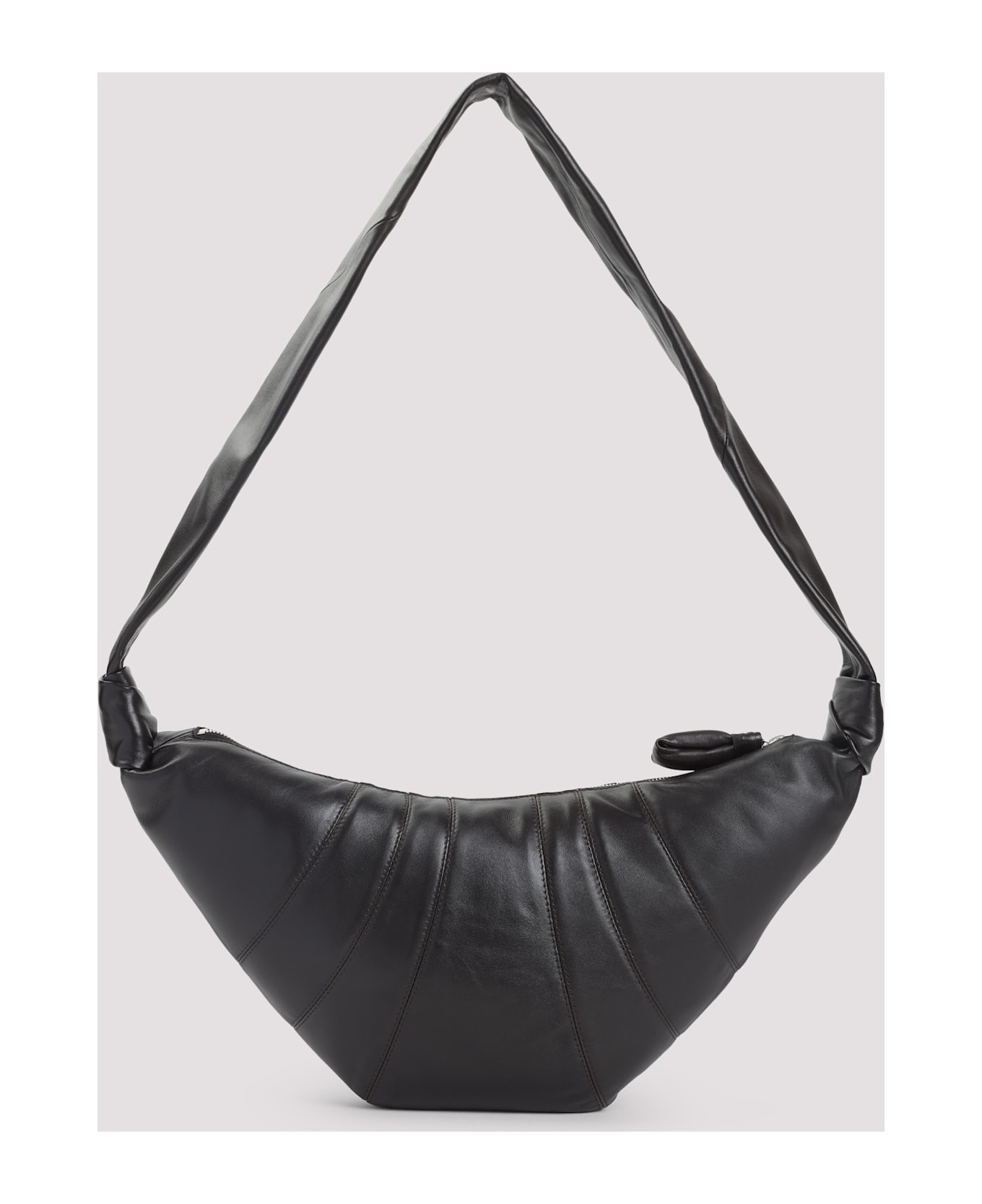 Lemaire Leather Medium Croissant Bag - Dark Chocolate