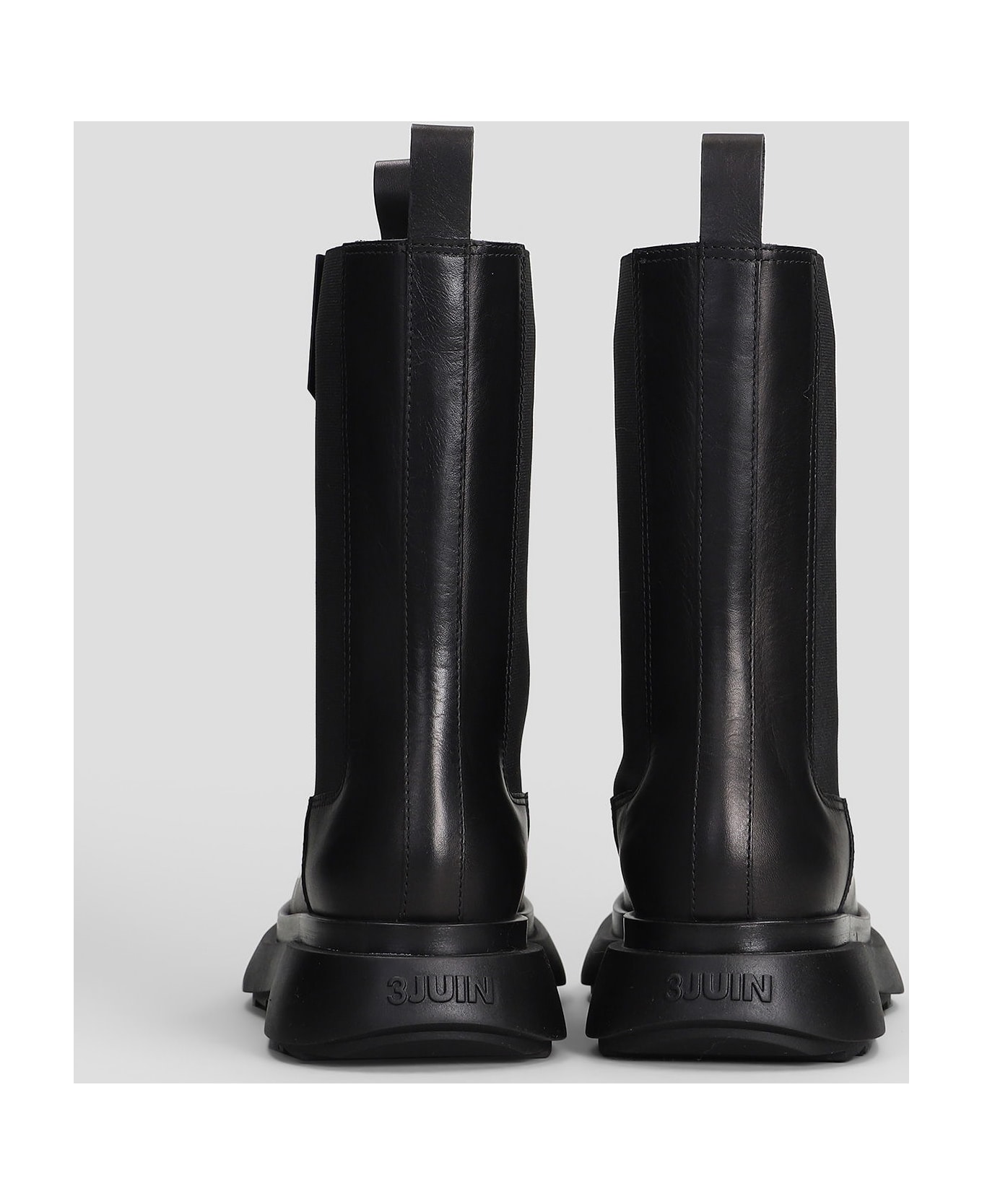 3JUIN Glory 010 Combat Boots In Black Leather - black ブーツ