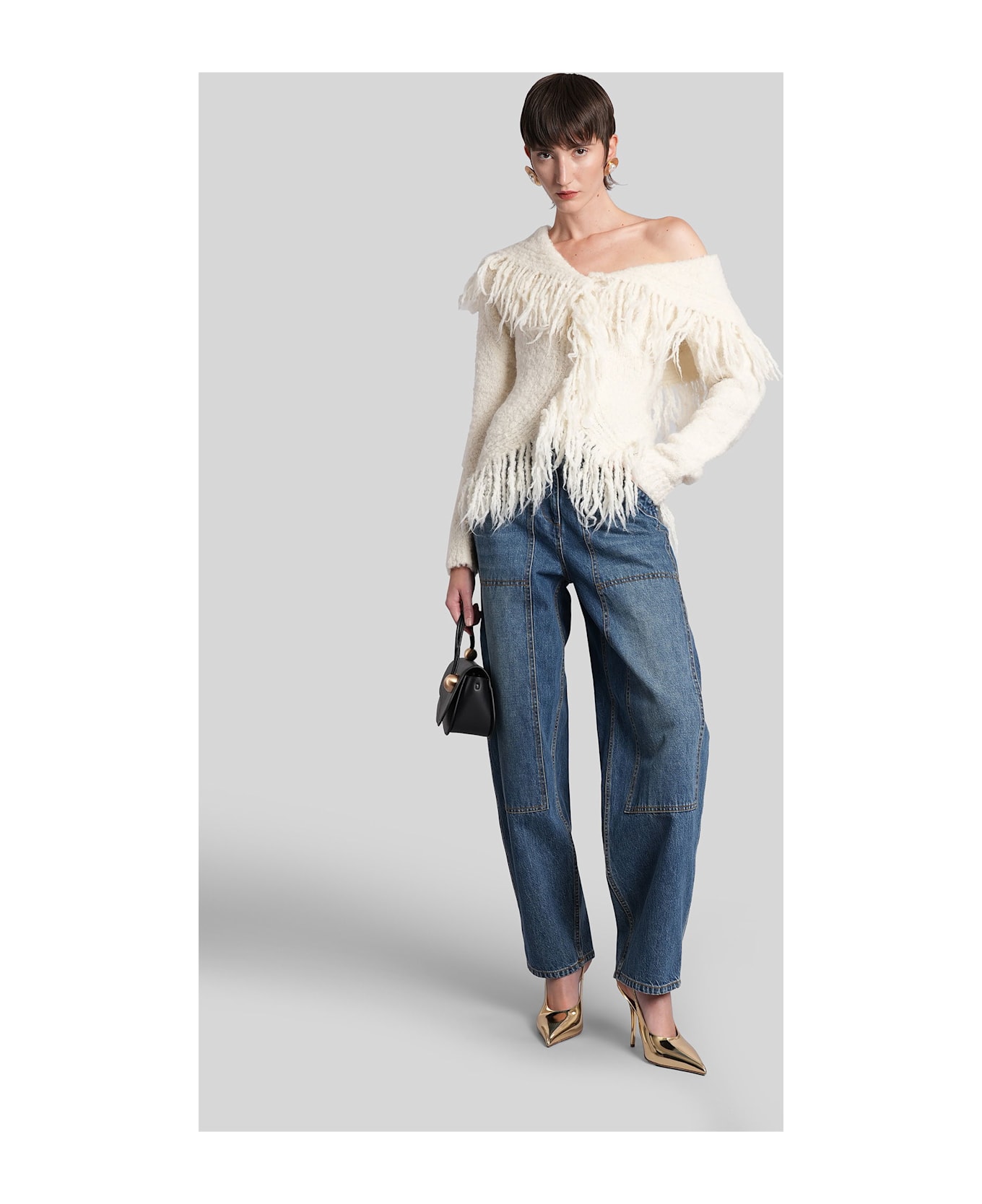 Cult Gaia Michelle Cardigan In Beige Wool - beige