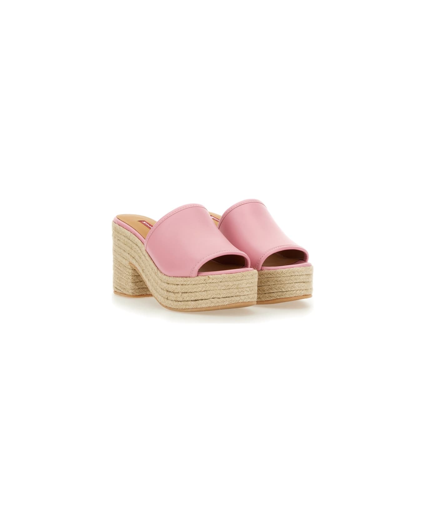 M05CH1N0 Jeans Leather Sandal - PINK