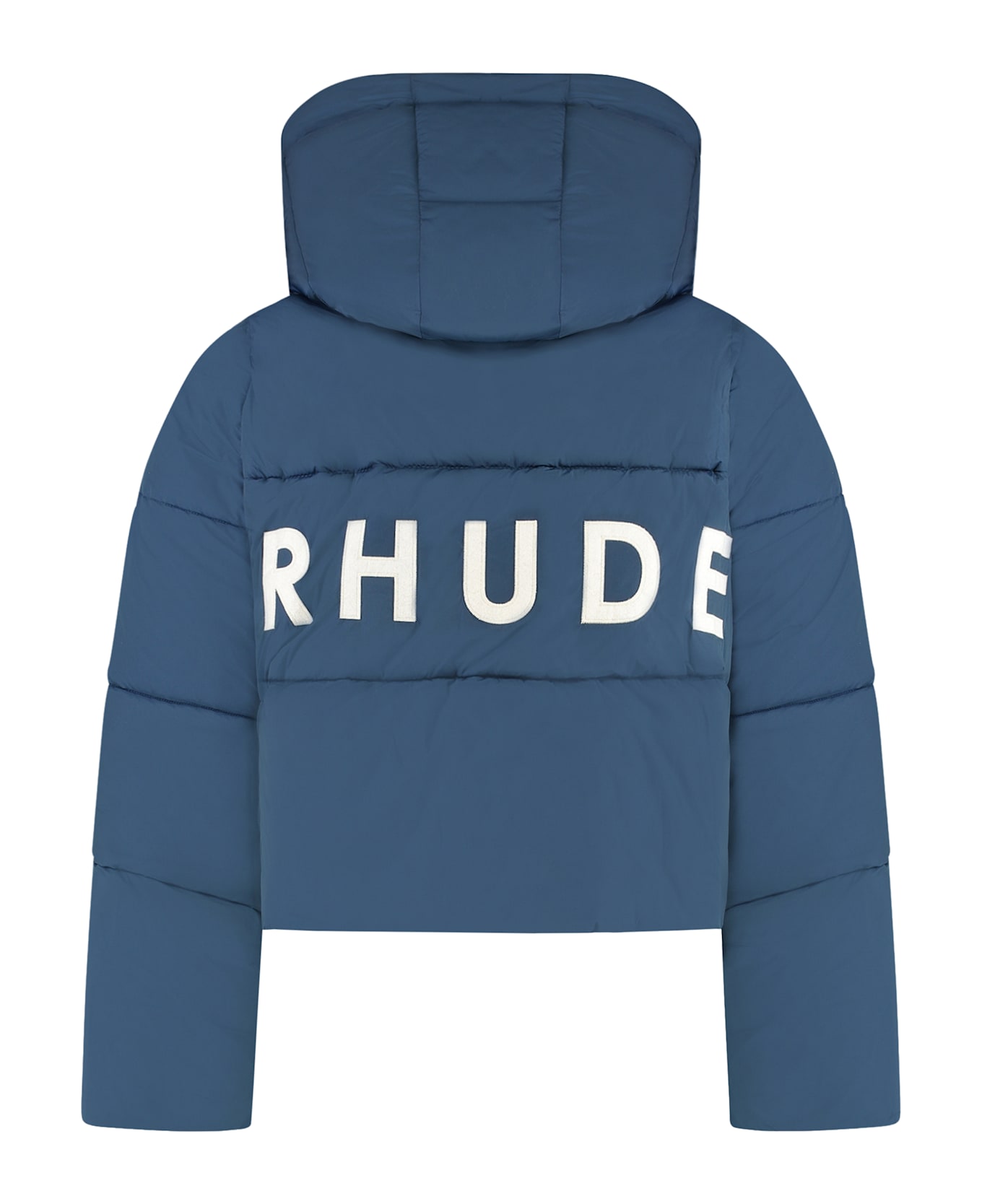 Rhude Hooded Down Jacket - blue