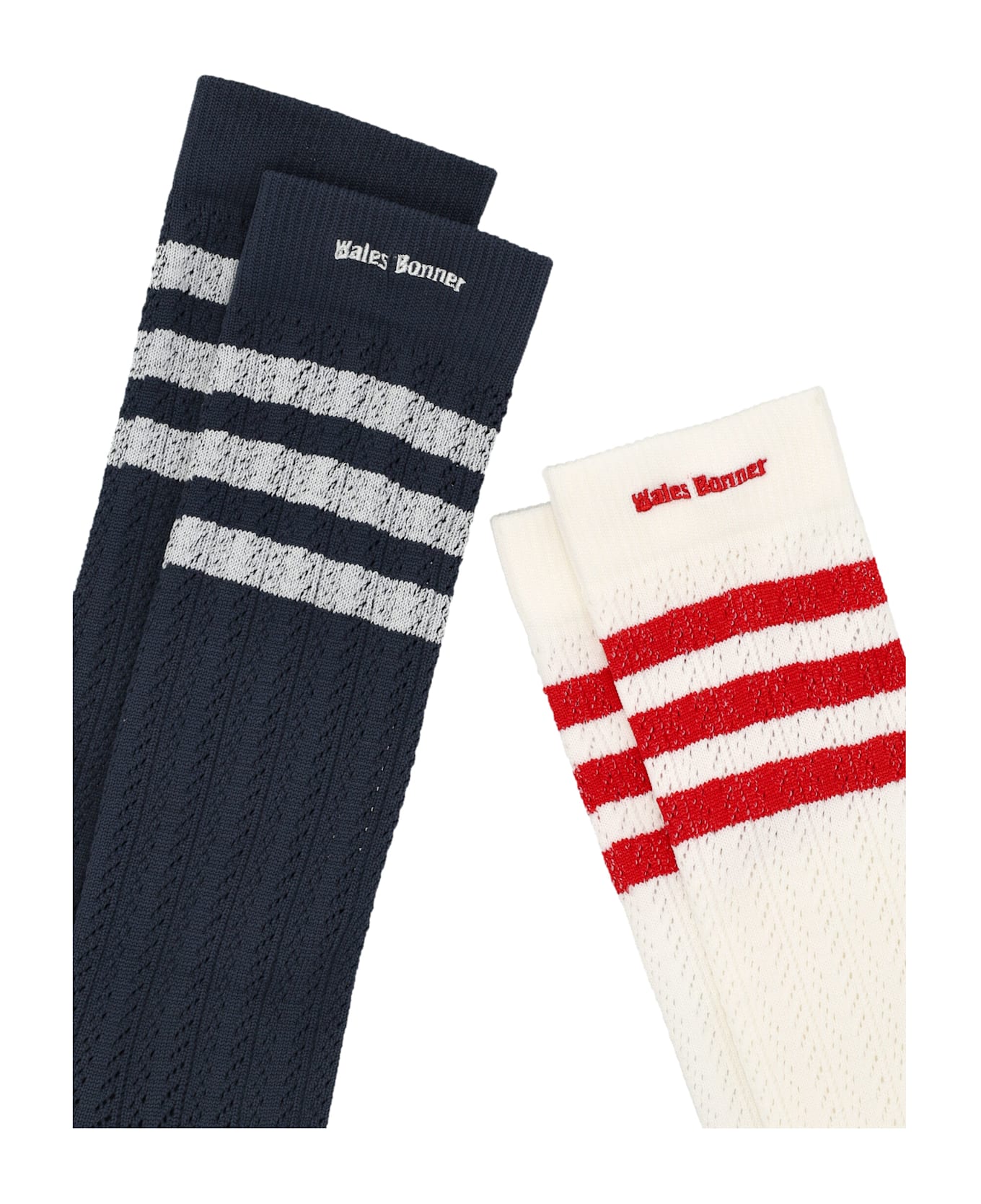 Adidas Originals Adidas X Wales Bonner Crochet Hi Socks - CHALK WHITE/NIGHT NAVY