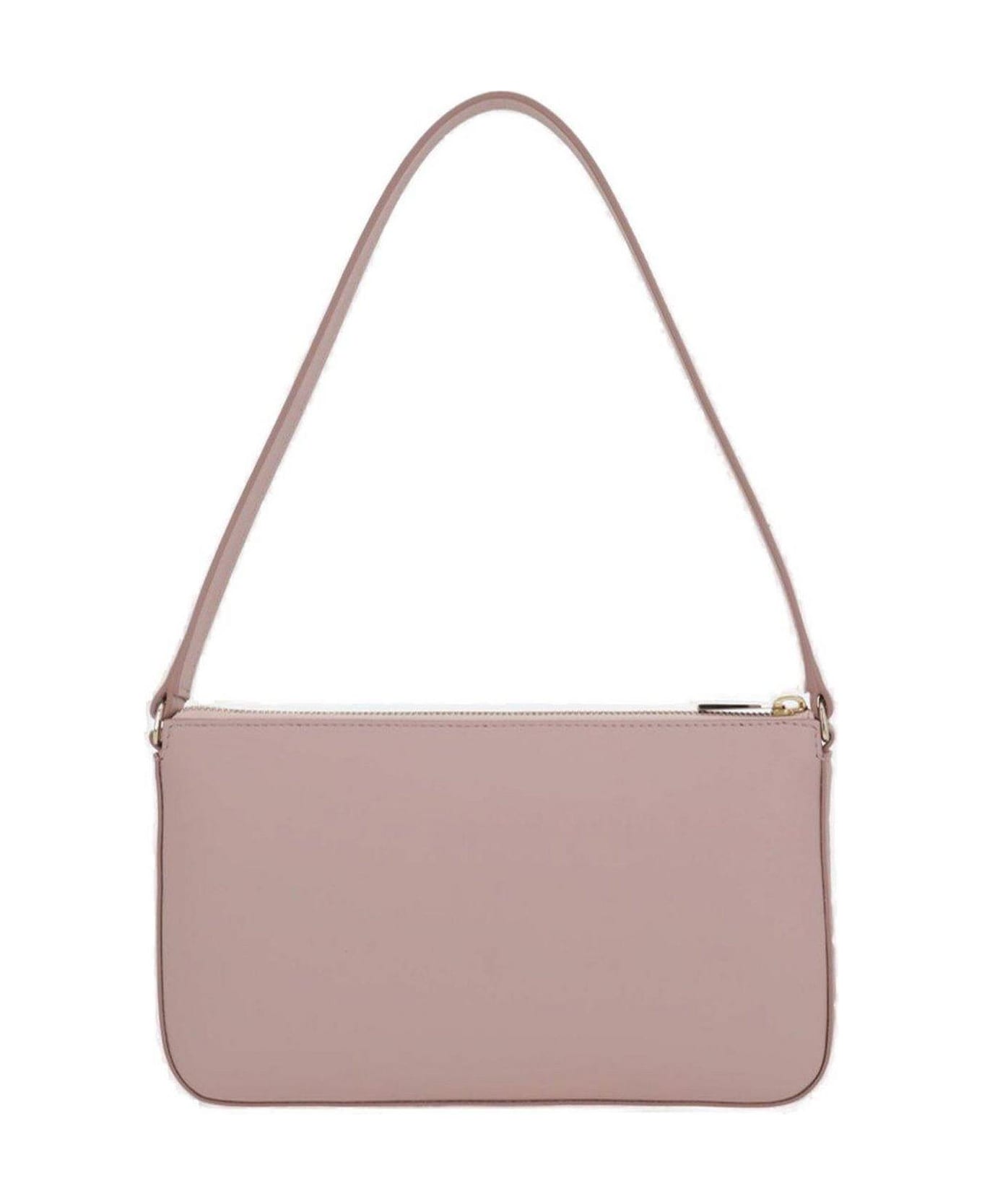 Christian Louboutin Logo Debossed Zip-up Shoulder Bag - Pink