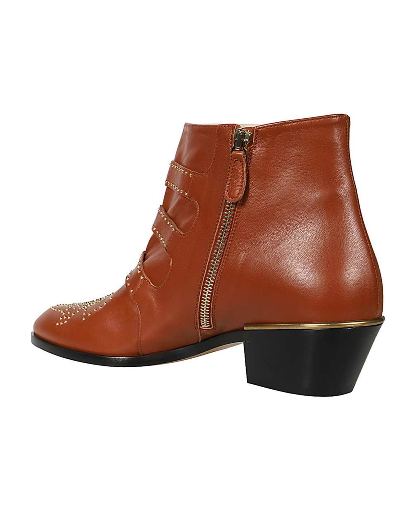 Chloé Leather Susanna Boots - Brown