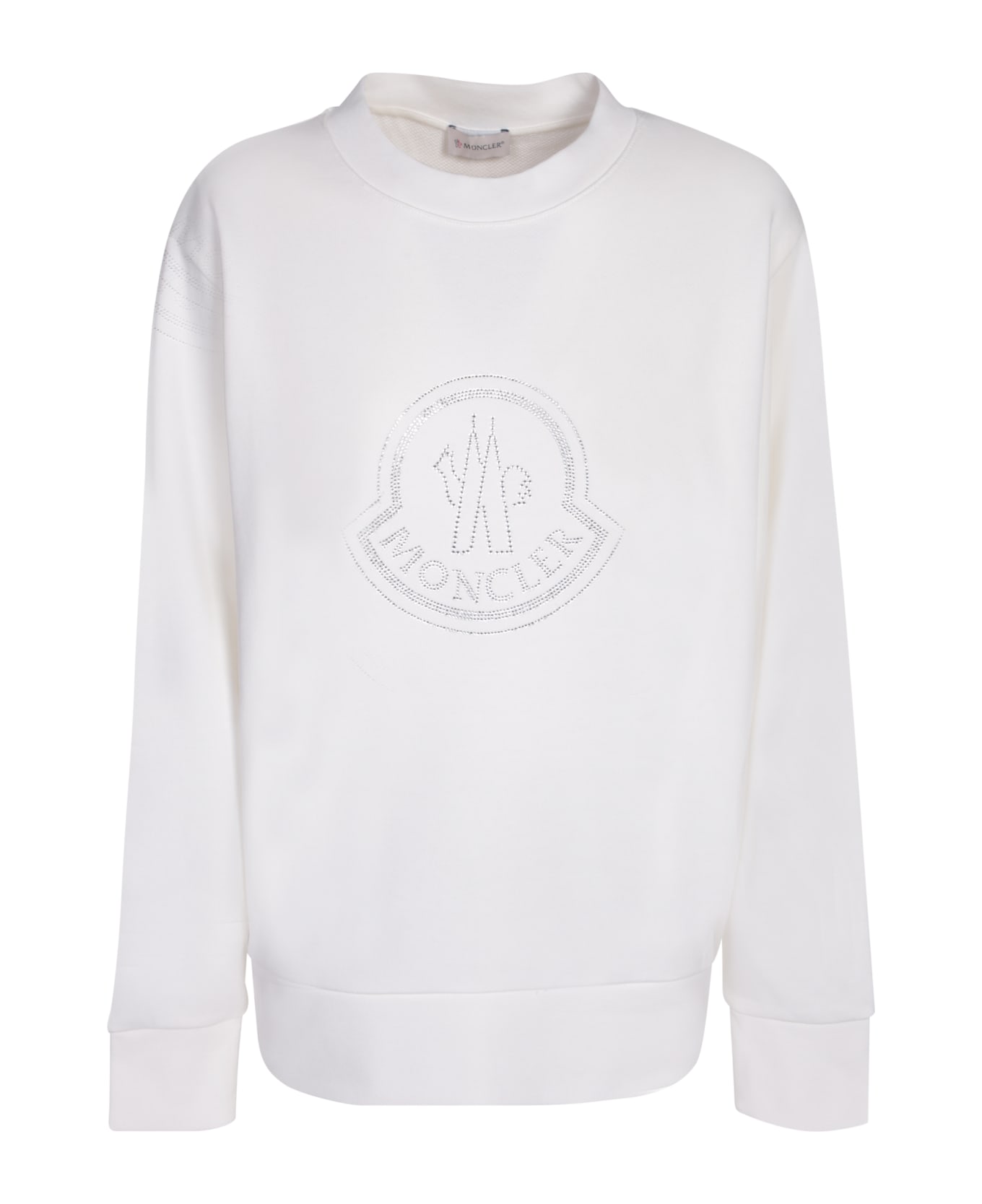 Moncler Rhinestone Logo Sweatshirt - White