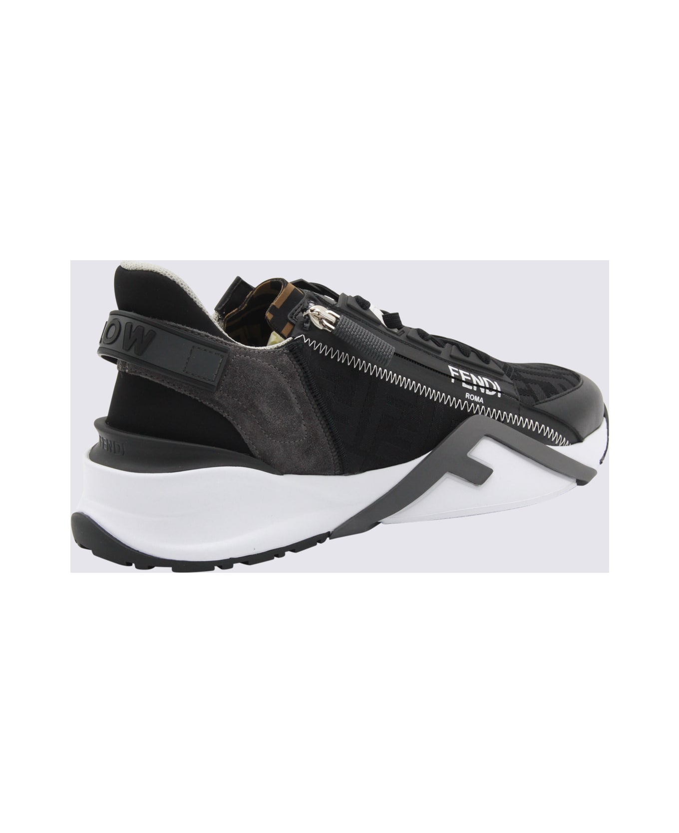 Fendi Black Leather Fendi Flow Sneakers - Black