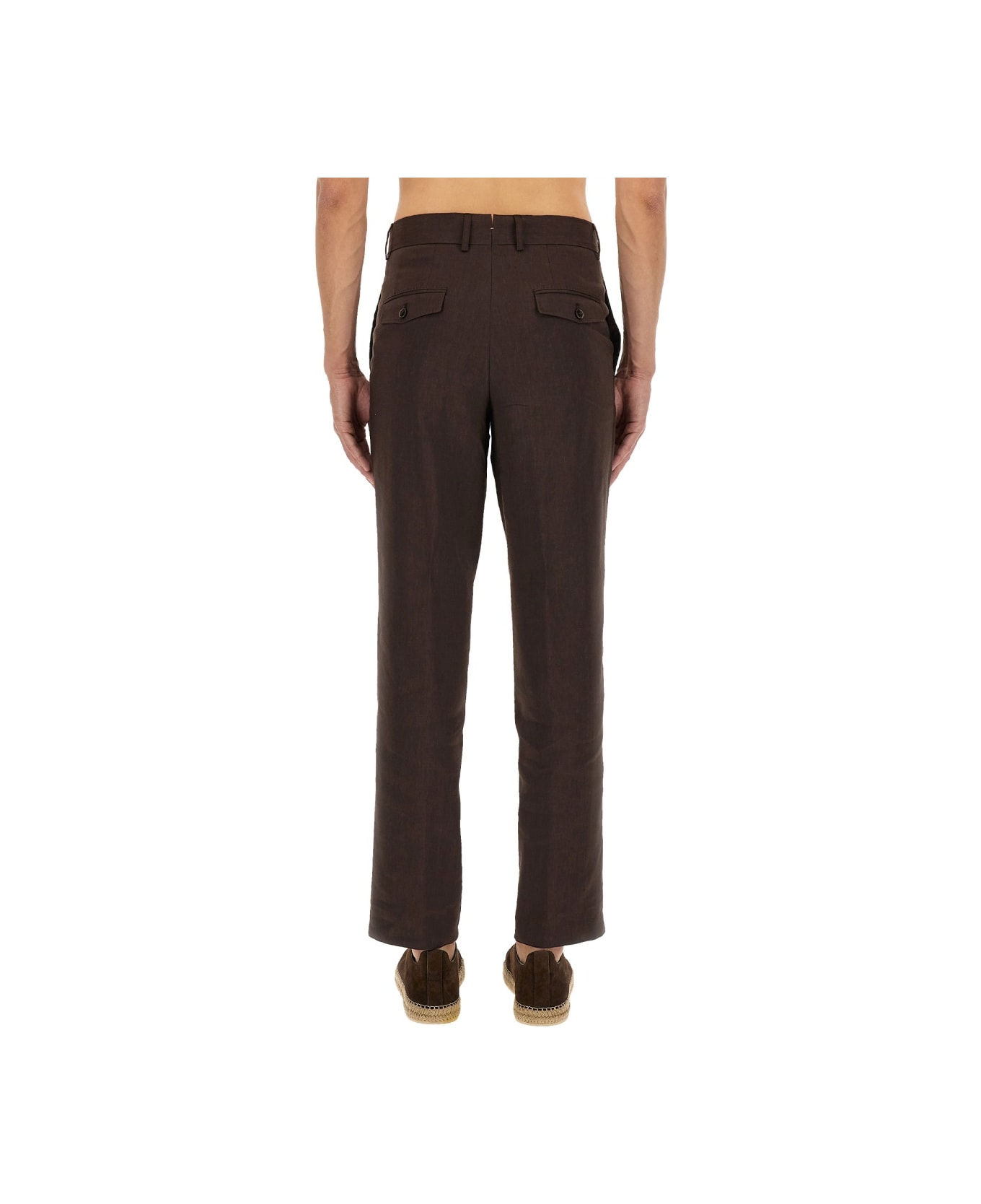 Hugo Boss Linen "port" Pants - BROWN
