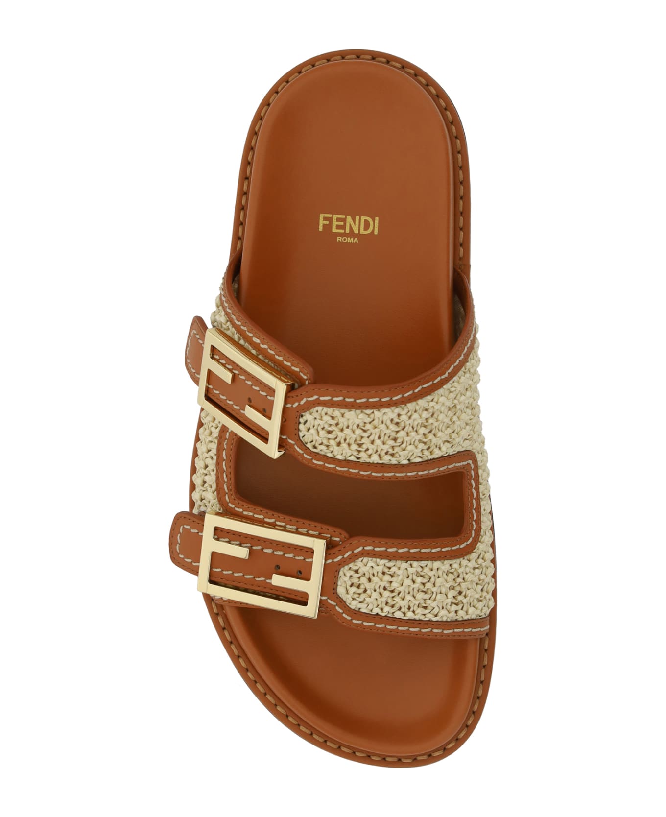 Fendi Double Sandals - Brown