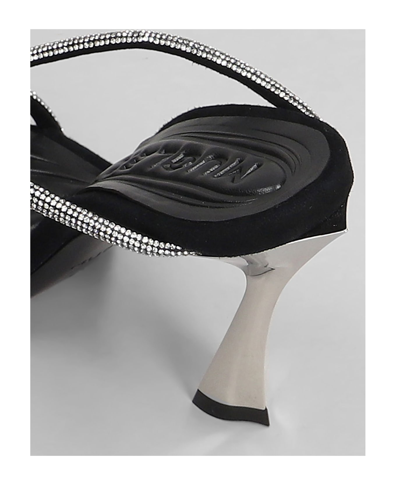 Mugler Sandals In Black Leather - black