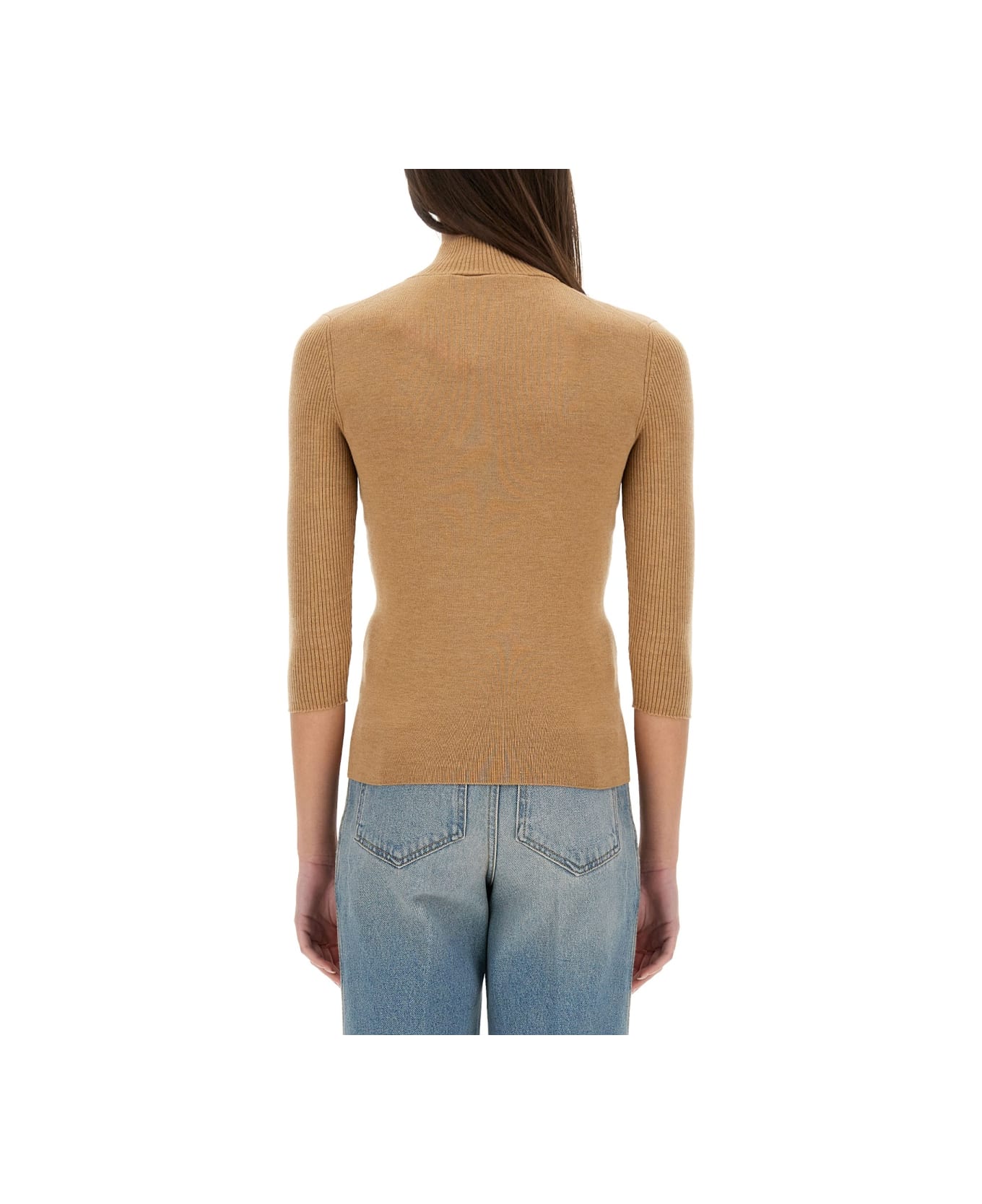Victoria Beckham Shirt With Zip. - BEIGE