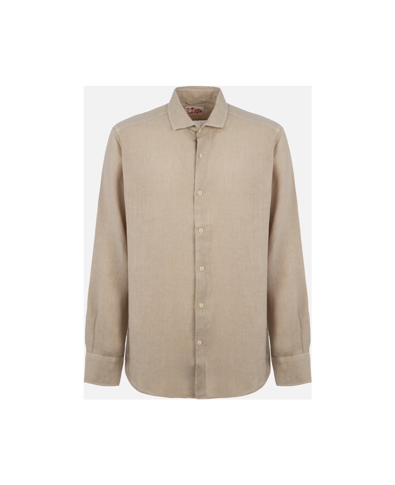 MC2 Saint Barth Man Beige Linen Shirt Pamplona - BEIGE