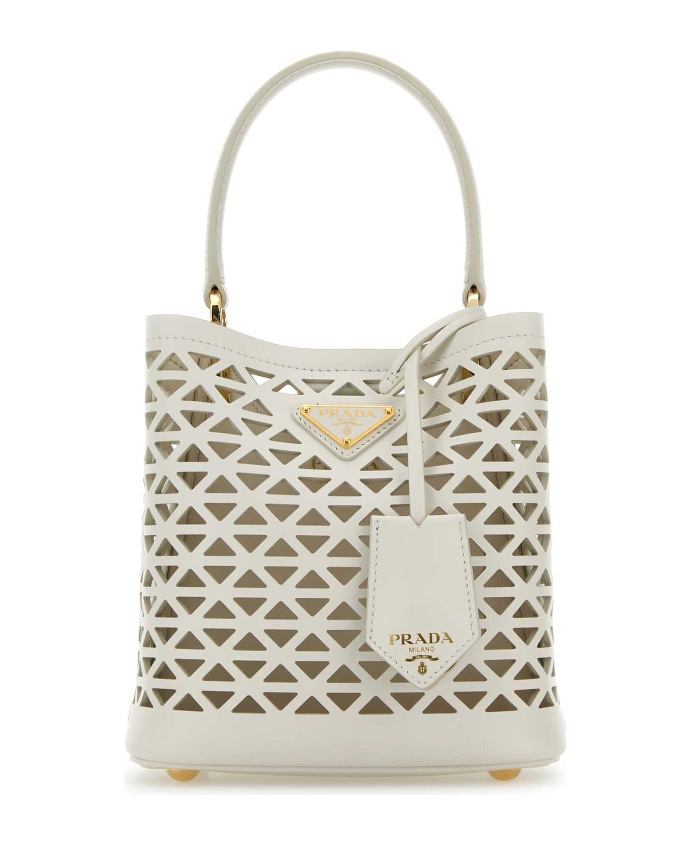 トートバッグ PRADA White leather small handbag (1BA389VT2OUVL F0009) Prada White Leather Small Handbag | italist