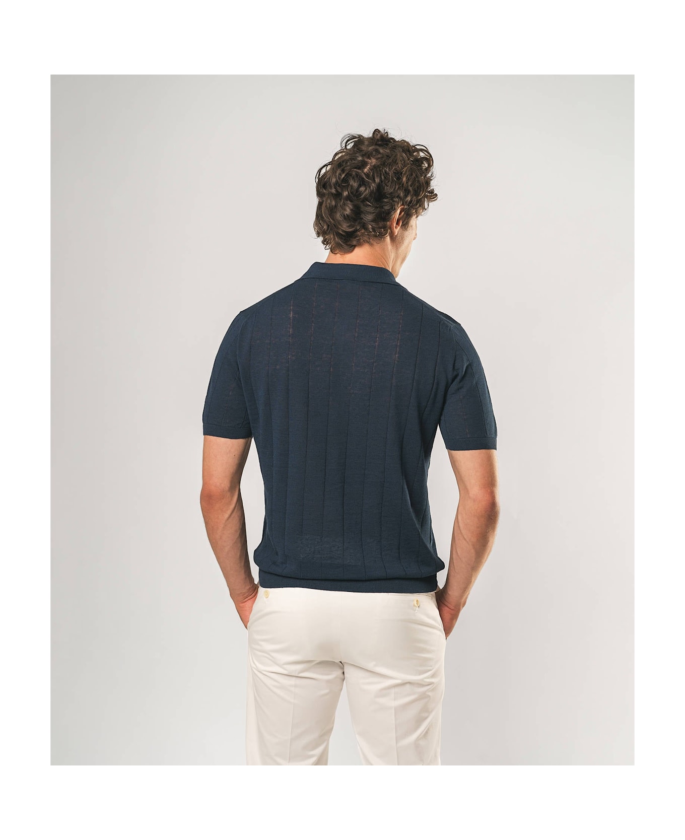 Larusmiani Linen And Cotton Polo Saint Tropez Sweater - Blue
