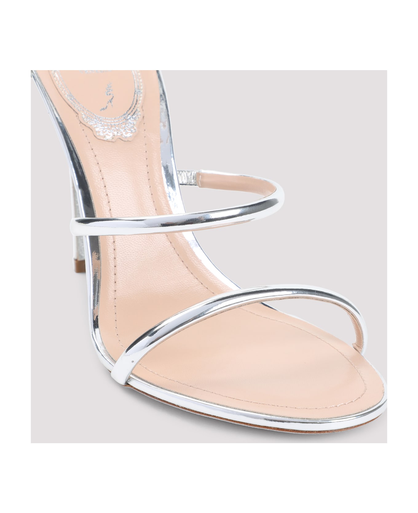 René Caovilla Mirror Snake Sandals - Silver Mirror