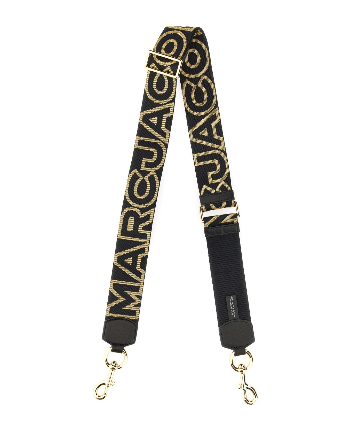 Marc Jacobs The Outline Logo Shoulder Strap - Black/Gold