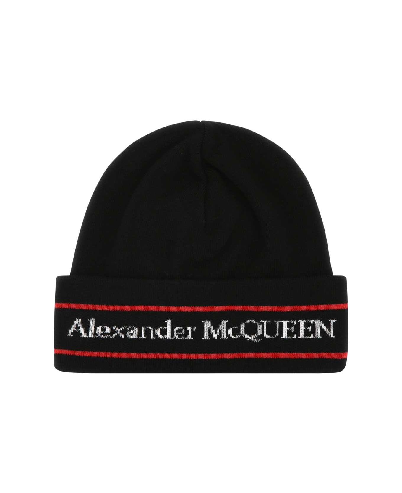 Alexander McQueen Black Cashmere Beanie Hat - 1074 デジタルアクセサリー