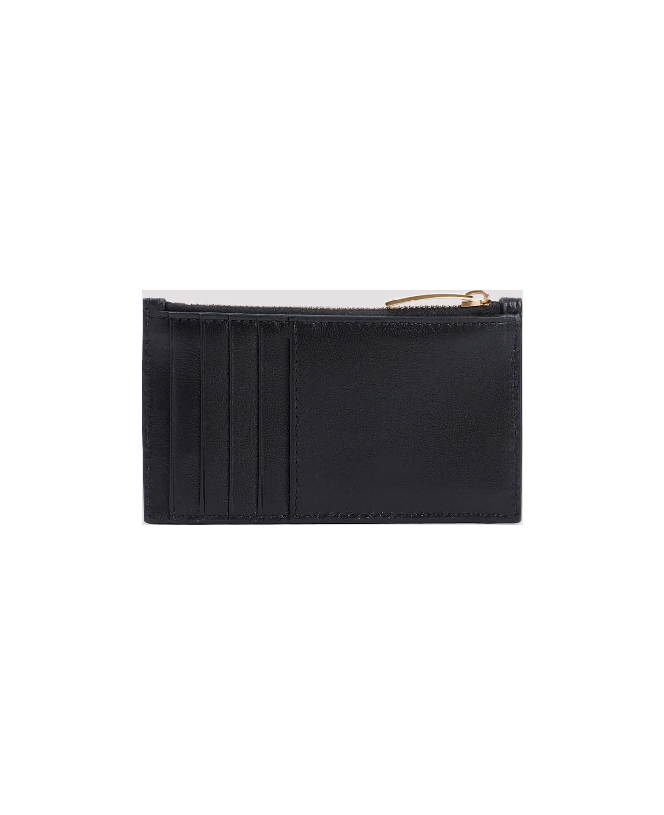 Bottega Veneta Zipped Card Case - Black Gold