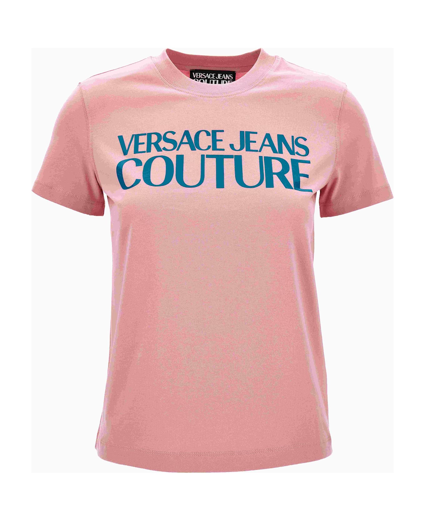 Versace Jeans Couture Pink T-shirt With Printed Logo - Pink
