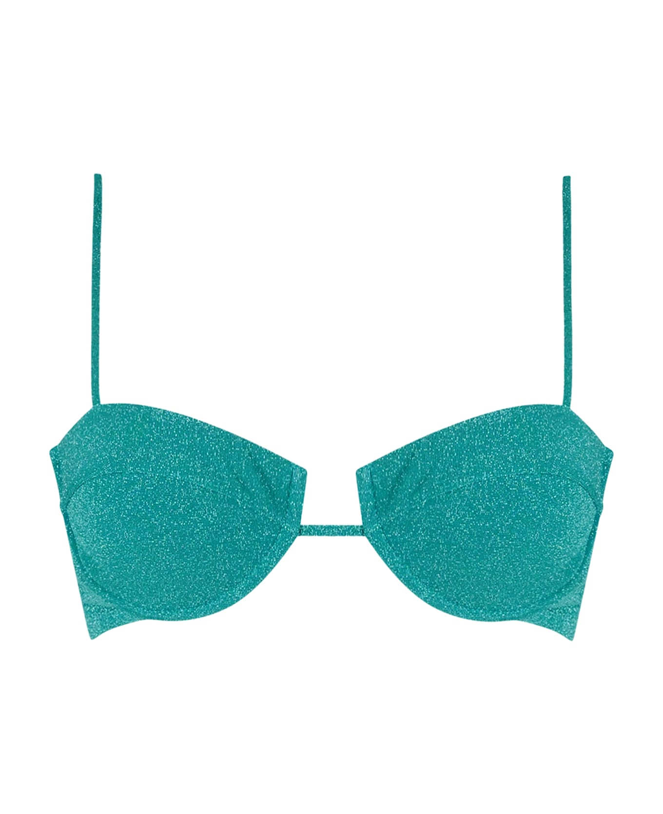 MC2 Saint Barth Teal Lurex Salina Underwired Bralette Top - GREEN