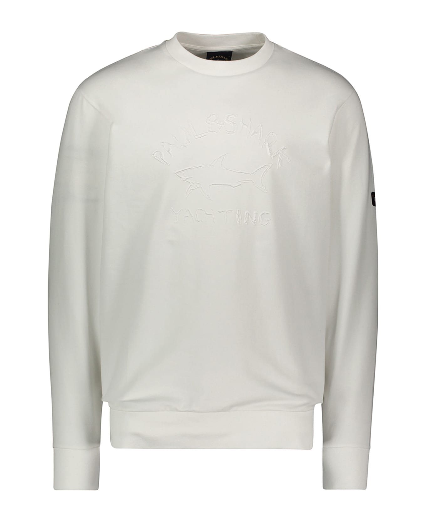 Paul&Shark Cotton Sweater With Contrasting Detail - WHITE