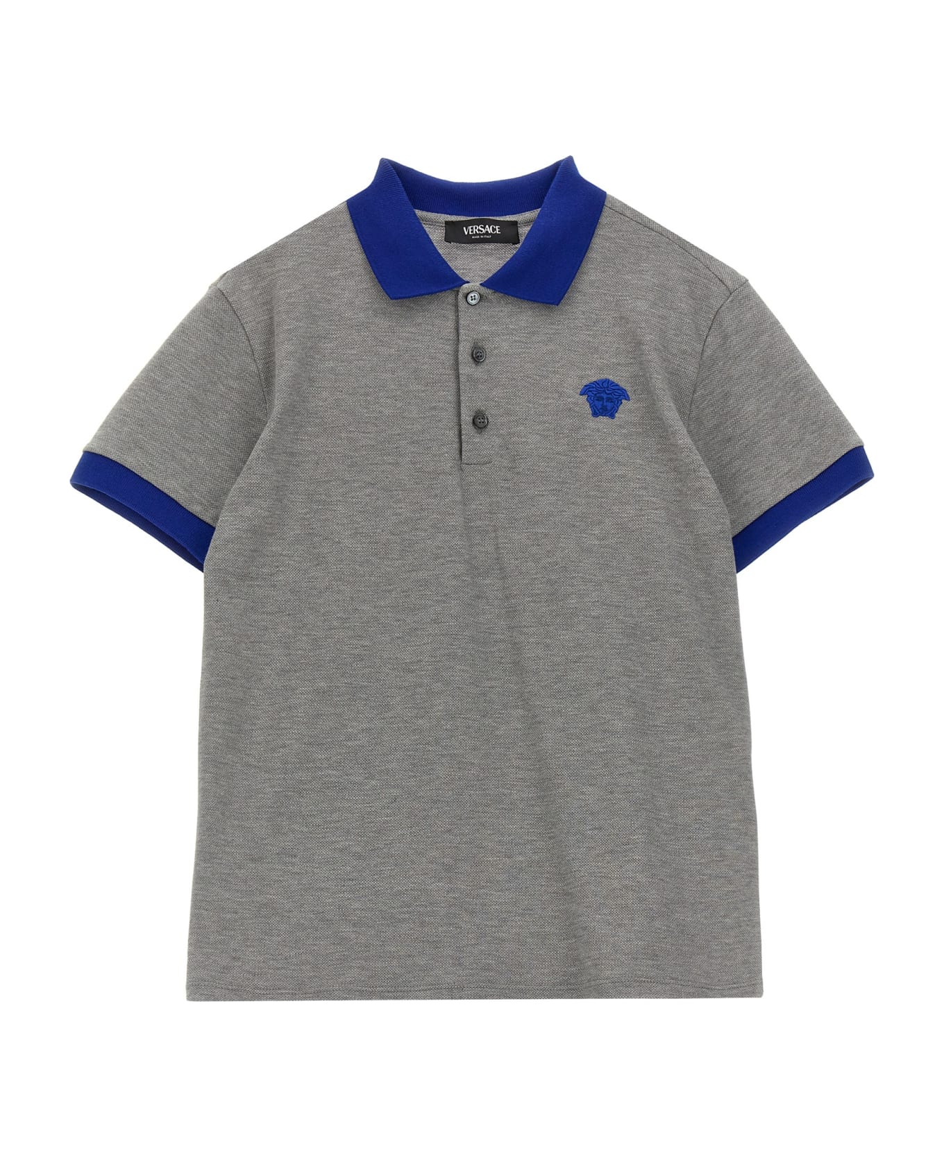 Versace Logo Polo Shirt - Blu