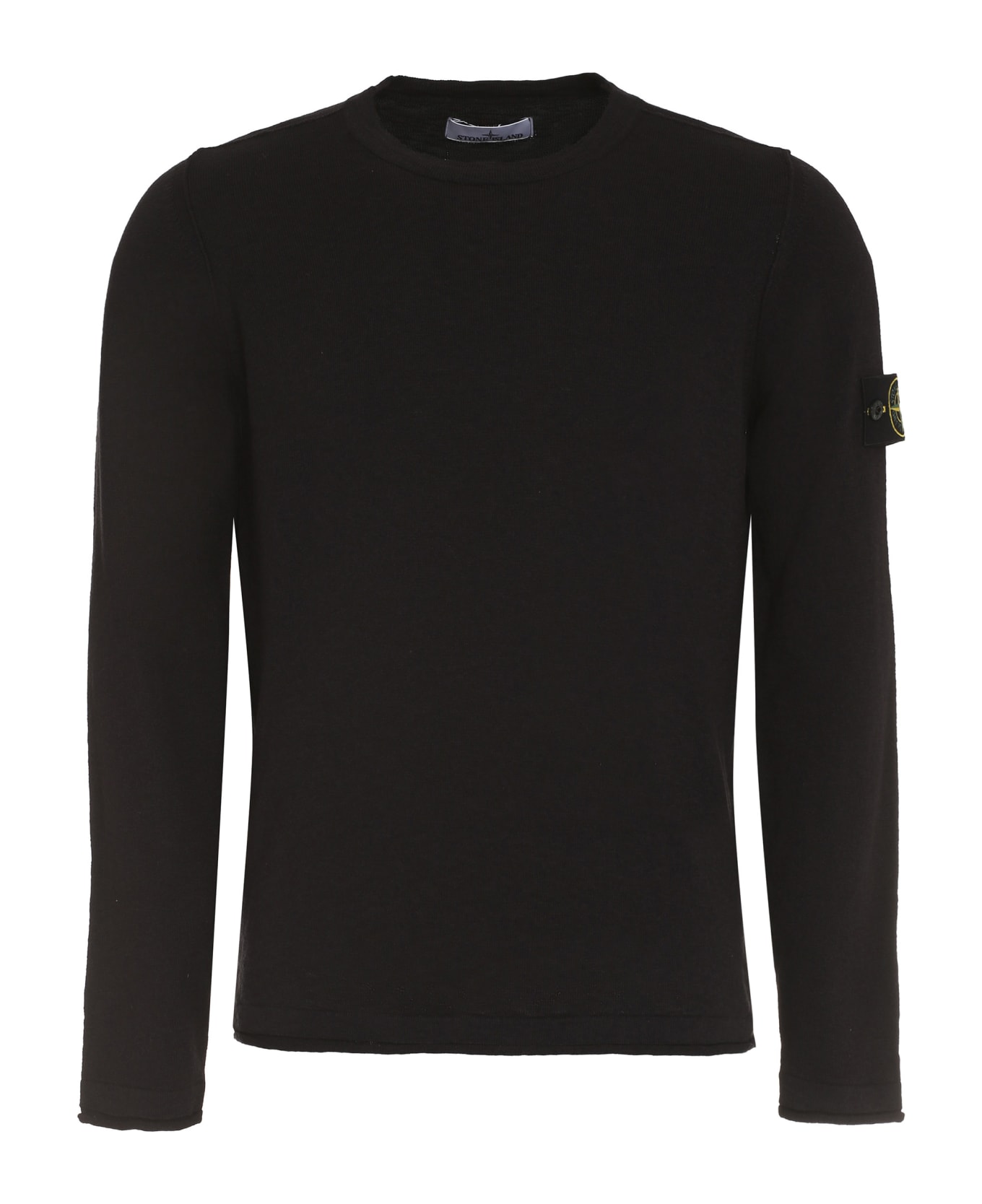 Stone Island Cotton-nylon Blend Crew-neck Sweater - black