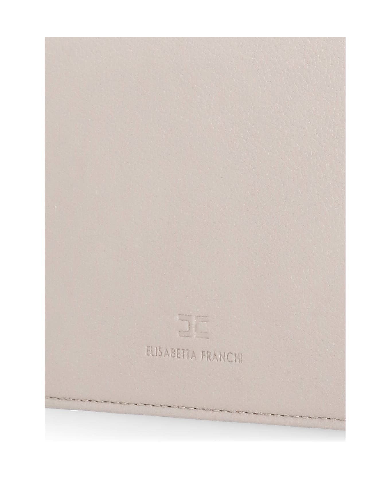 Elisabetta Franchi Pochette With Logo - Beige
