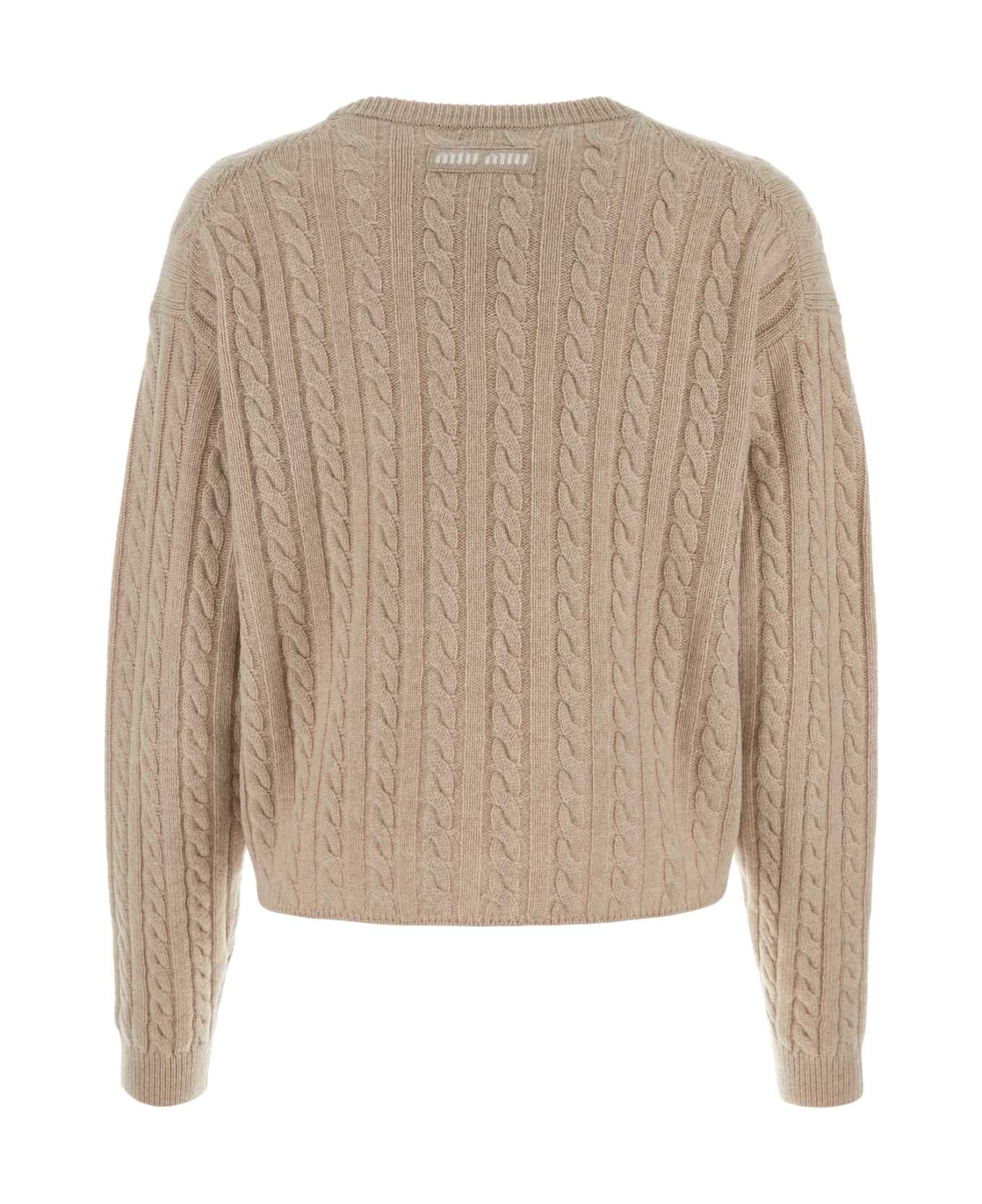 Miu Miu Sand Cashmere Sweater - CALCE ニットウェア