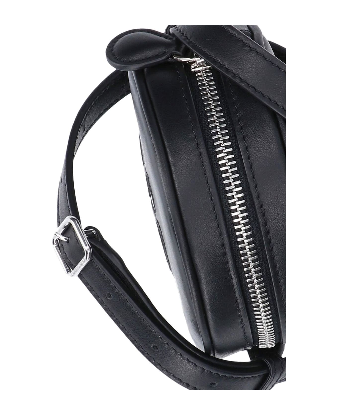 Courrèges Mini Crossbody Bag 'reedition Circle Bag' - BLACK