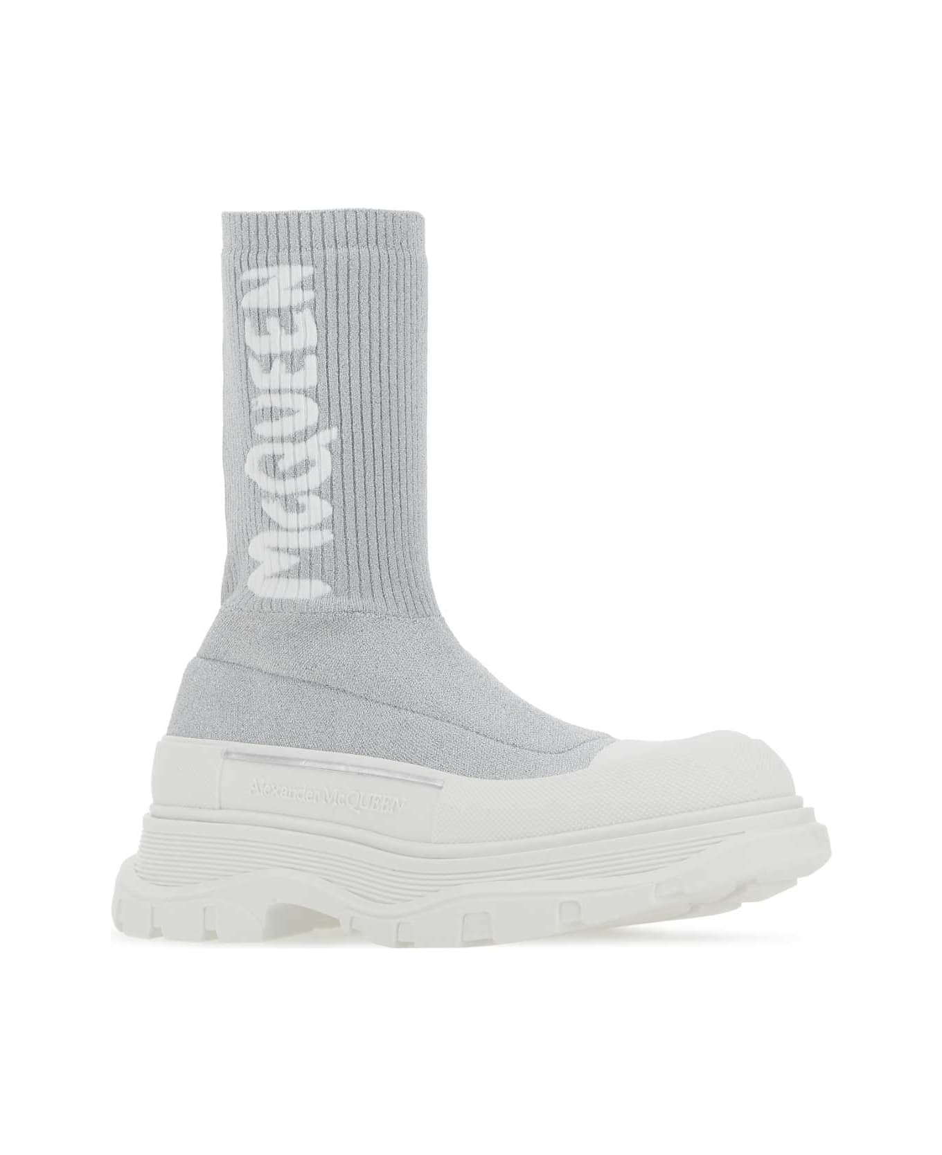 Alexander McQueen Grey Stretch Nylon Tread Slick Sneakers - 8291
