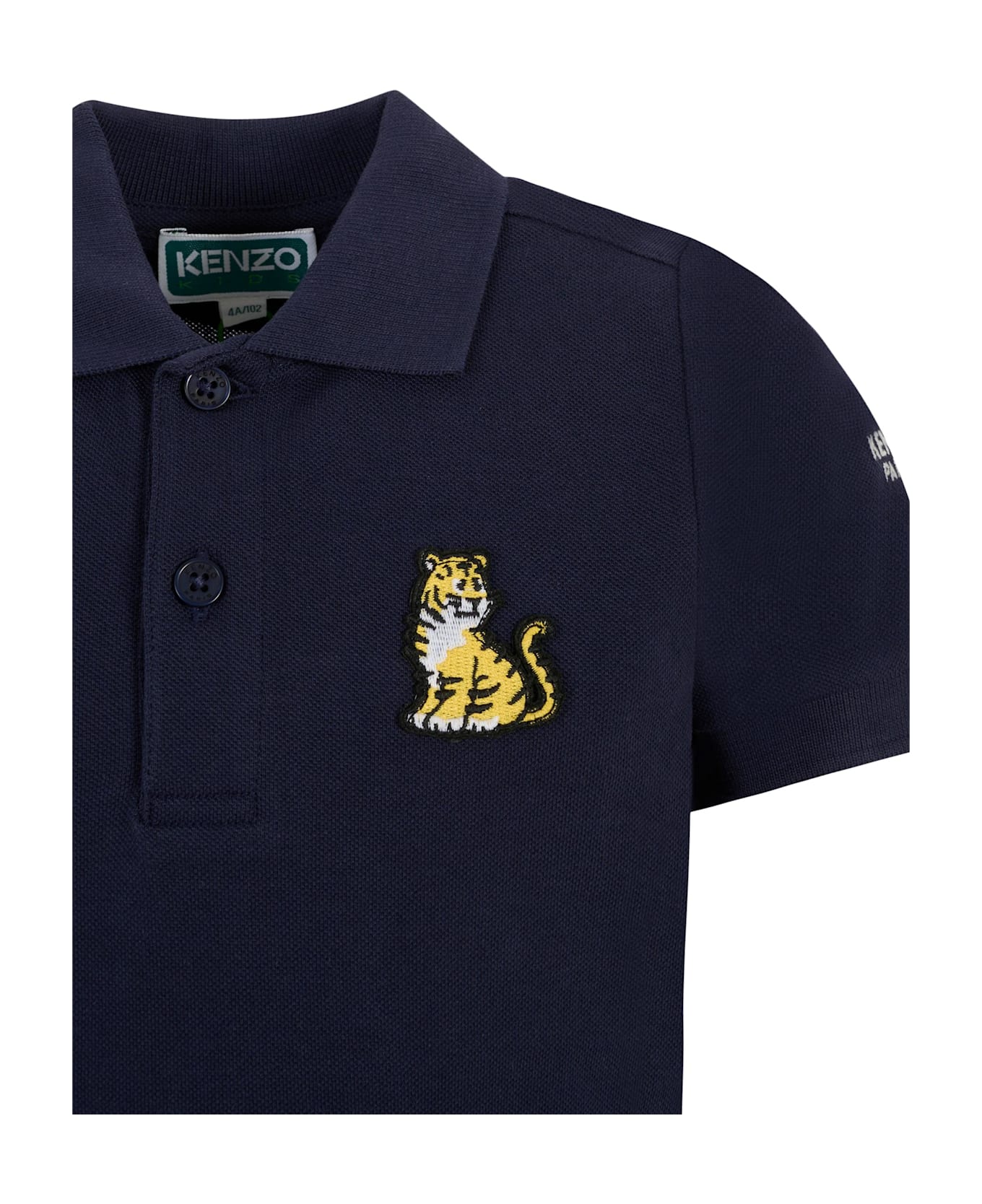 Kenzo Kids Blue Polo Shirt For Boy With Kotora - Blue